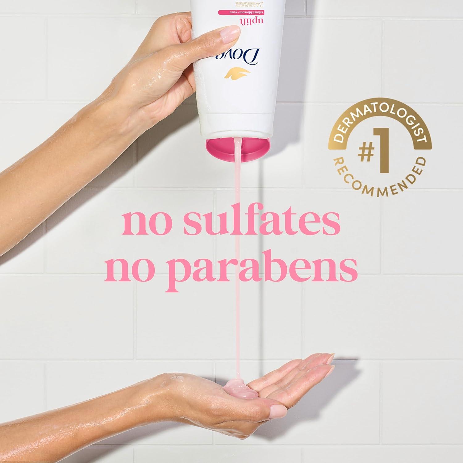 imageDove Body Wash 4 Count for 24hr LotionSoft Skin Uplift Sakura Blossom and Yuzu Moisturizing Skin Cleanser with No Sulfates No Parabens