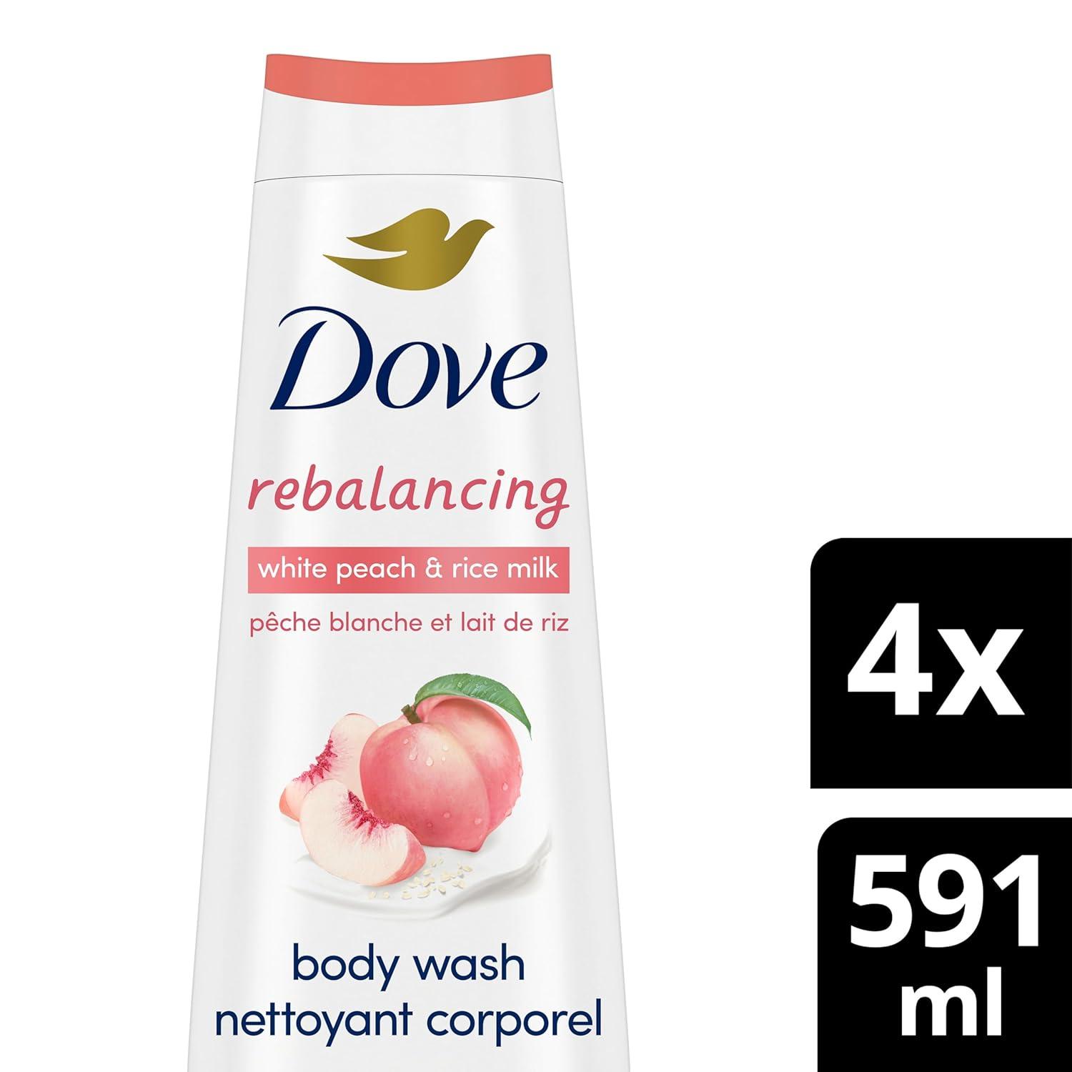 imageDove Body Wash AntiStress Blue Chamomile amp Oat Milk 4 Count for Renewed HealthyLooking Skin Moisturizing Gentle Skin Cleanser with 24hr Renewing MicroMoisture 20 ozWhite Peach Rice Millk