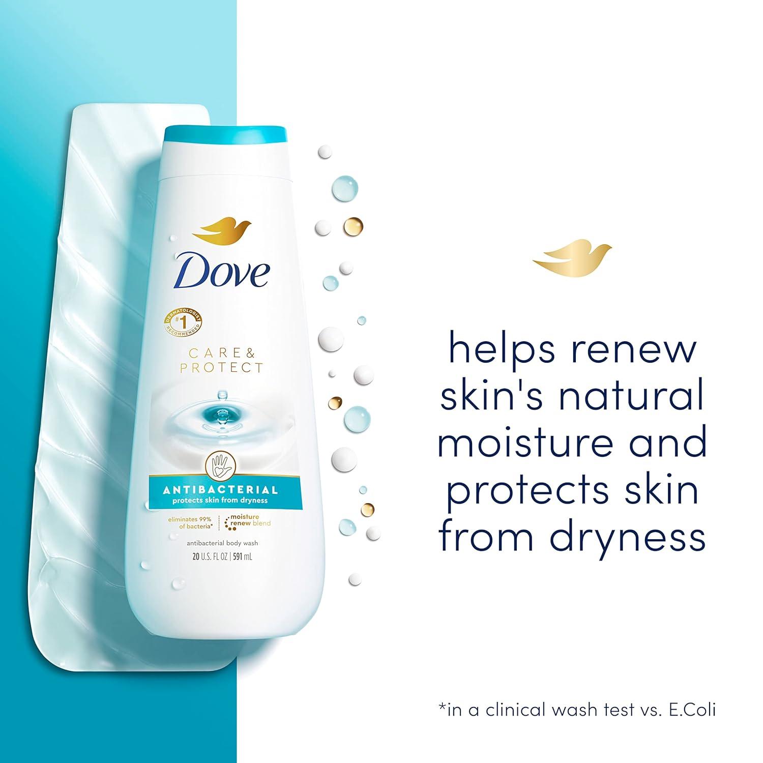 imageDove Body Wash Care amp Protect Antibacterial 4 Count For All Skin Types Protects from Dryness 20 oz