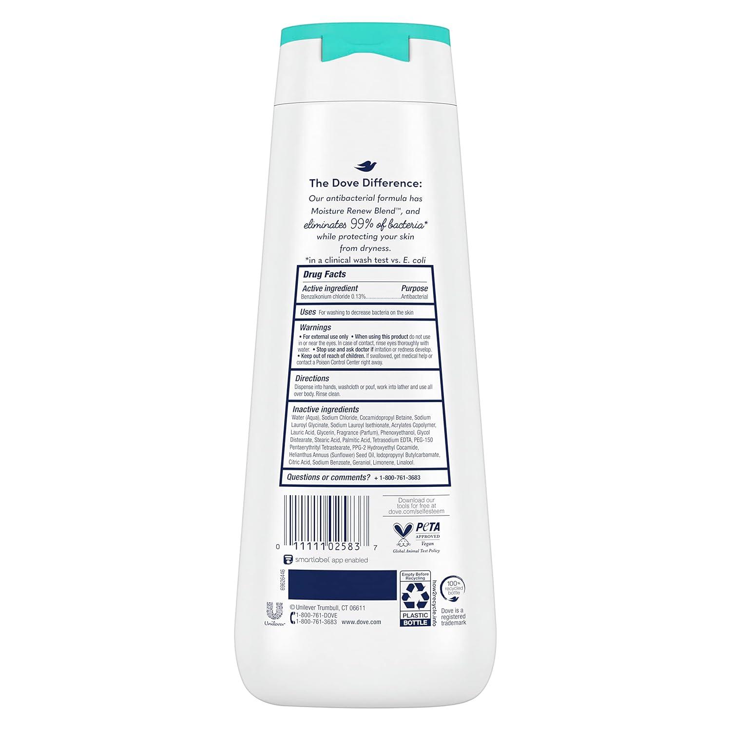 imageDove Body Wash Care amp Protect Antibacterial 4 Count For All Skin Types Protects from Dryness 20 oz