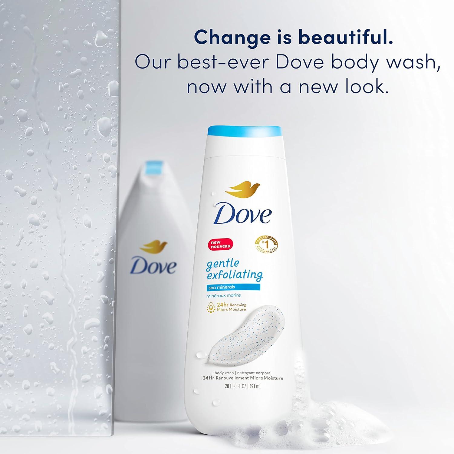 imageDove Body Wash Gentle Exfoliating With Sea Minerals 4 Count Instantly Reveals Visibly Smoother Skin Cleanser That Effectively Washes Away Bacteria While Nourishing Your Skin 20 oz