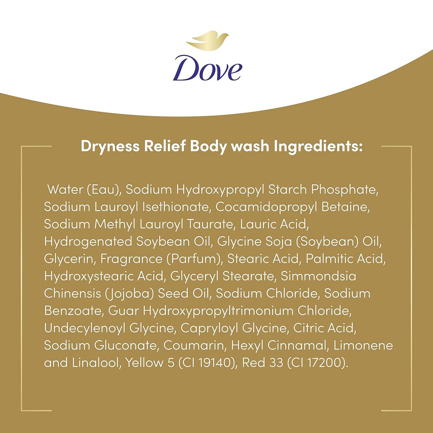 imageDove Body Wash for Dry Skin Dryness Relief Effectively Washes Away Bacteria While Nourishing Your Skin 22 oz Pack of 4
