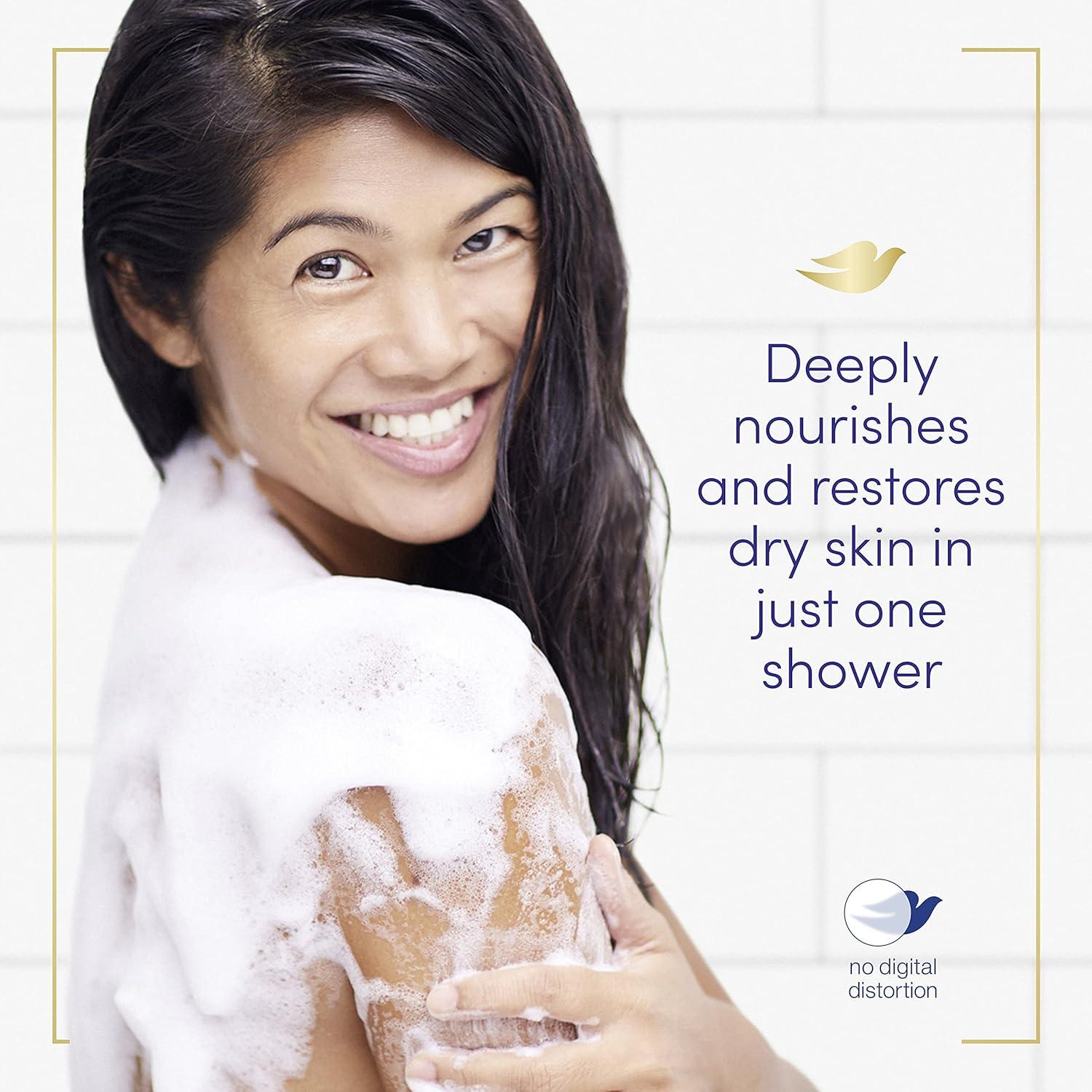 imageDove Body Wash for Dry Skin Dryness Relief Effectively Washes Away Bacteria While Nourishing Your Skin 22 oz Pack of 4