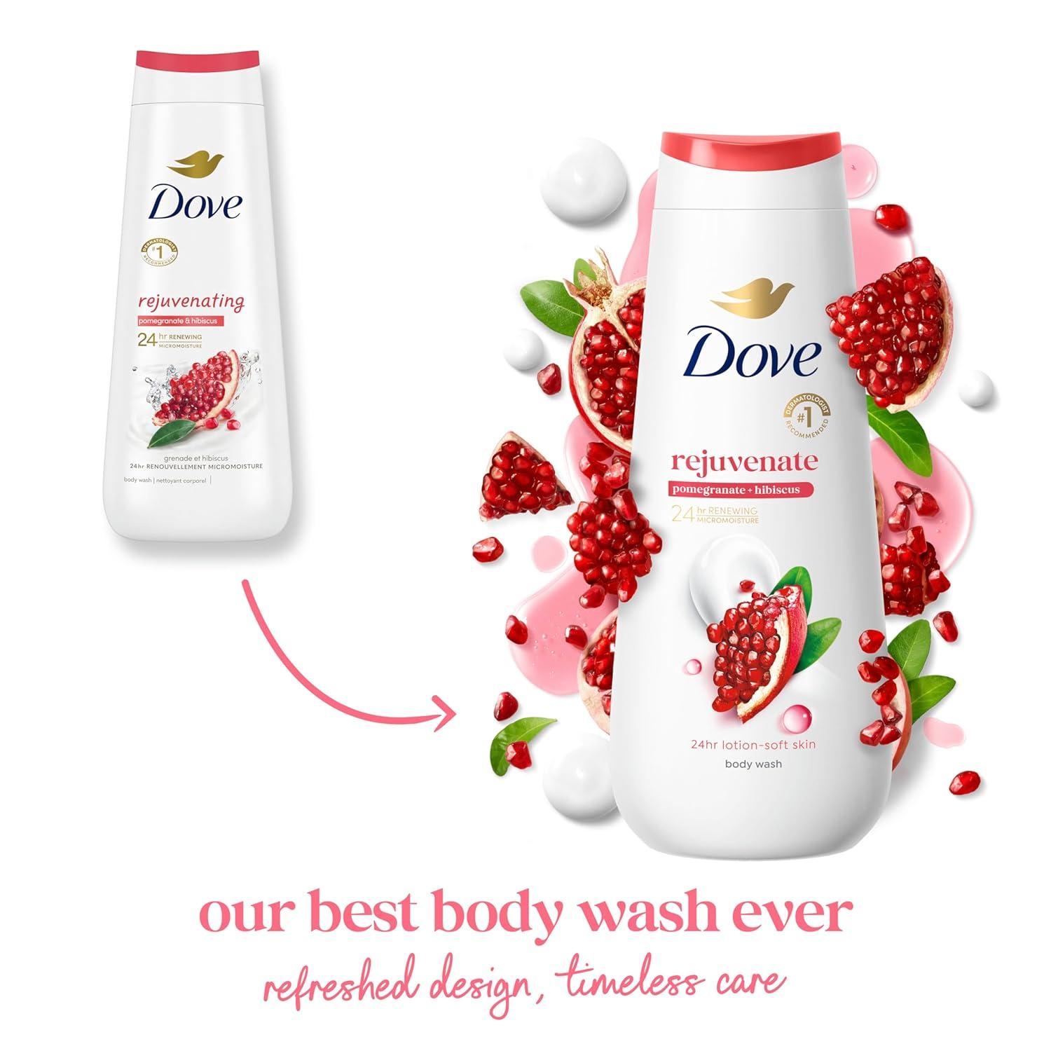 imageDove Body Wash for Softer Smoother Skin After Just One Use Pomegranate and Hibiscus Tea Sulfatefree Bodywash 20 Fl Oz Pack of 2Pomegranate