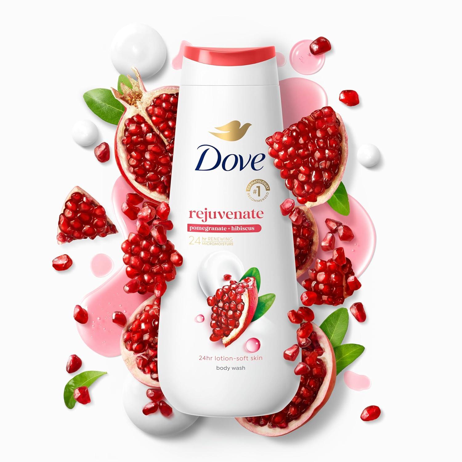 imageDove Body Wash for Softer Smoother Skin After Just One Use Pomegranate and Hibiscus Tea Sulfatefree Bodywash 20 Fl Oz Pack of 2Pomegranate