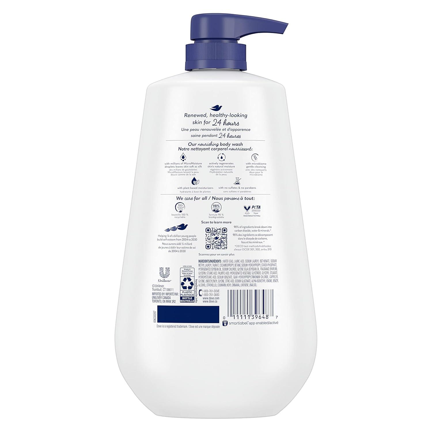 imageDove Body Wash with Pump 3 Count Deep Moisture for 24hr LotionSoft Skin Moisture Moisturizing Skin Cleanser with No Sulfates No Parabens306 Fl Oz Pack of 3