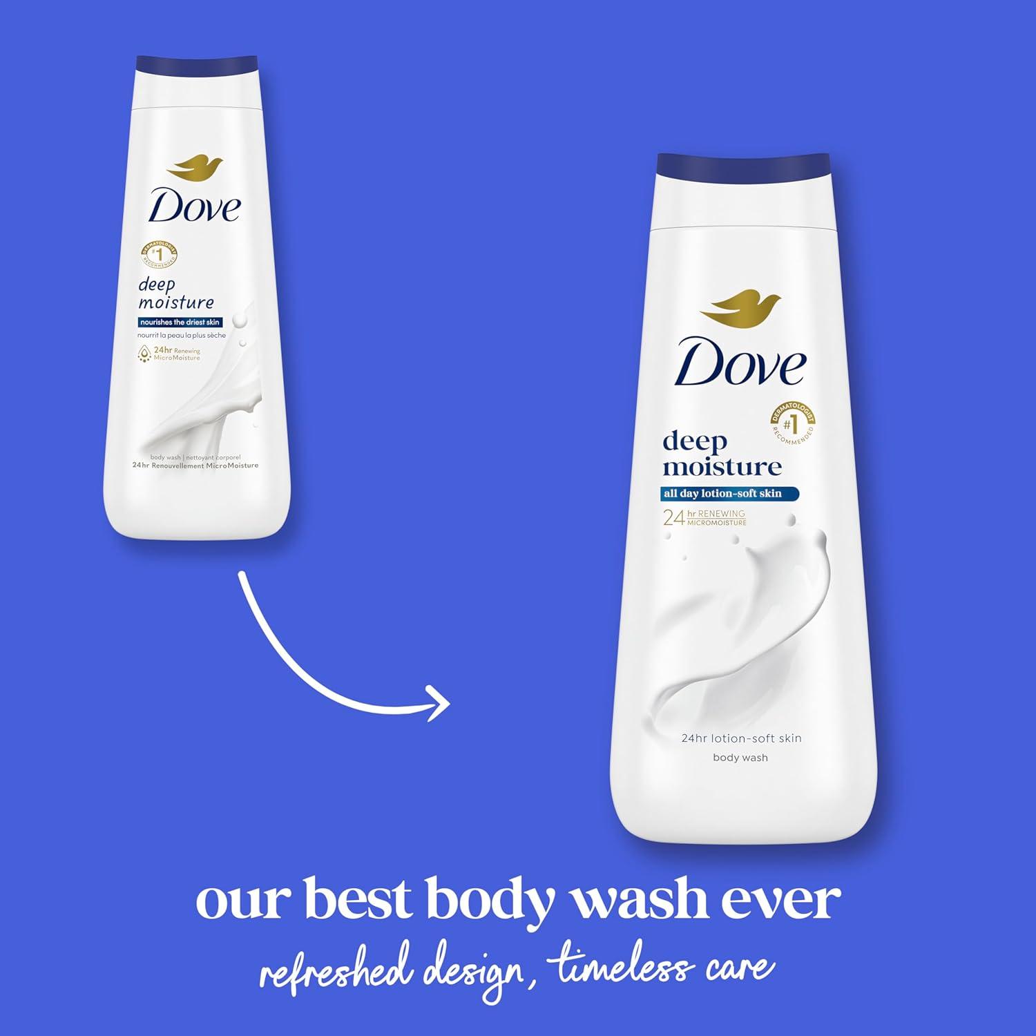 imageDove Body Wash with Pump with Skin Natural Nourishers for Instantly Soft Skin and Lasting Nourishment Deep Moisture Cleanser That Effectively Washes Away Bacteria While Nourishing Your Skin 34 oz 3 Count22 Fl Oz Pack of 1