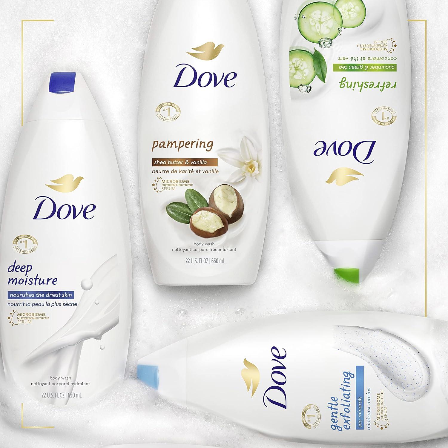 imageDove Body Wash with Pump with Skin Natural Nourishers for Instantly Soft Skin and Lasting Nourishment Deep Moisture Cleanser That Effectively Washes Away Bacteria While Nourishing Your Skin 34 oz 3 Count22 Fl Oz Pack of 3