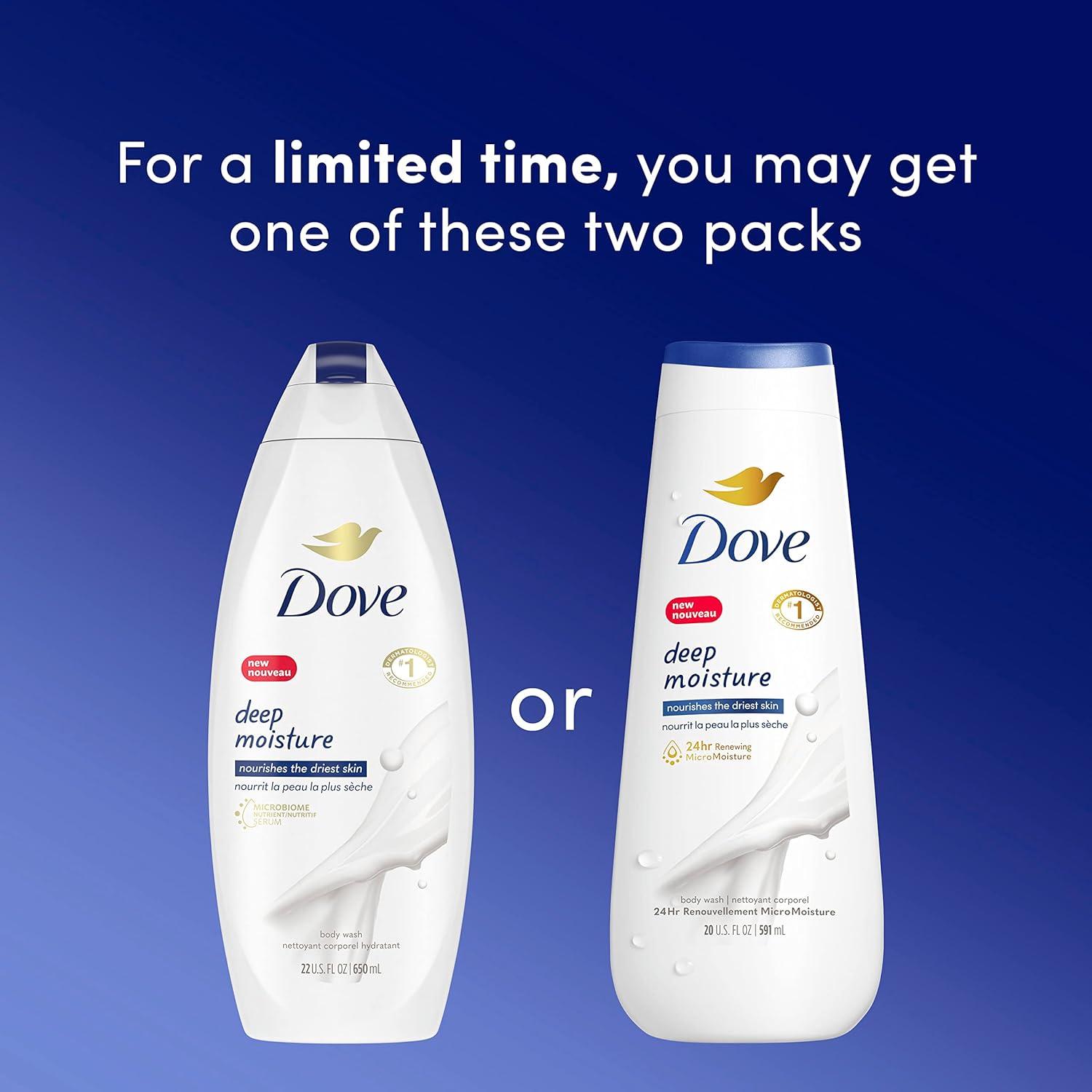 imageDove Body Wash with Pump with Skin Natural Nourishers for Instantly Soft Skin and Lasting Nourishment Deep Moisture Cleanser That Effectively Washes Away Bacteria While Nourishing Your Skin 34 oz 3 Count20 Fl Oz Pack of 2