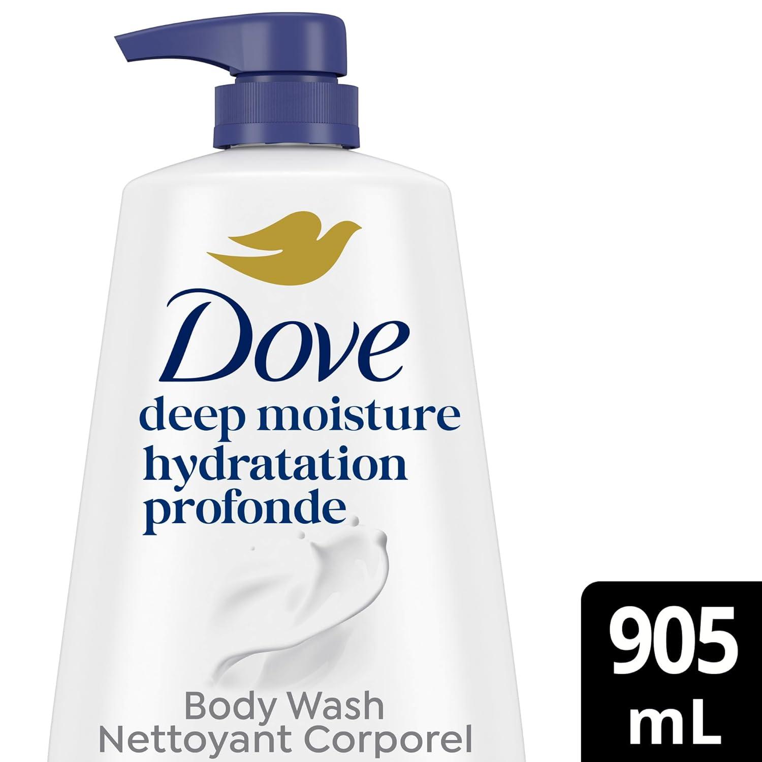 imageDove Body Wash with Pump with Skin Natural Nourishers for Instantly Soft Skin and Lasting Nourishment Deep Moisture Cleanser That Effectively Washes Away Bacteria While Nourishing Your Skin 34 oz 3 Count306 Fl Oz Pack of 3