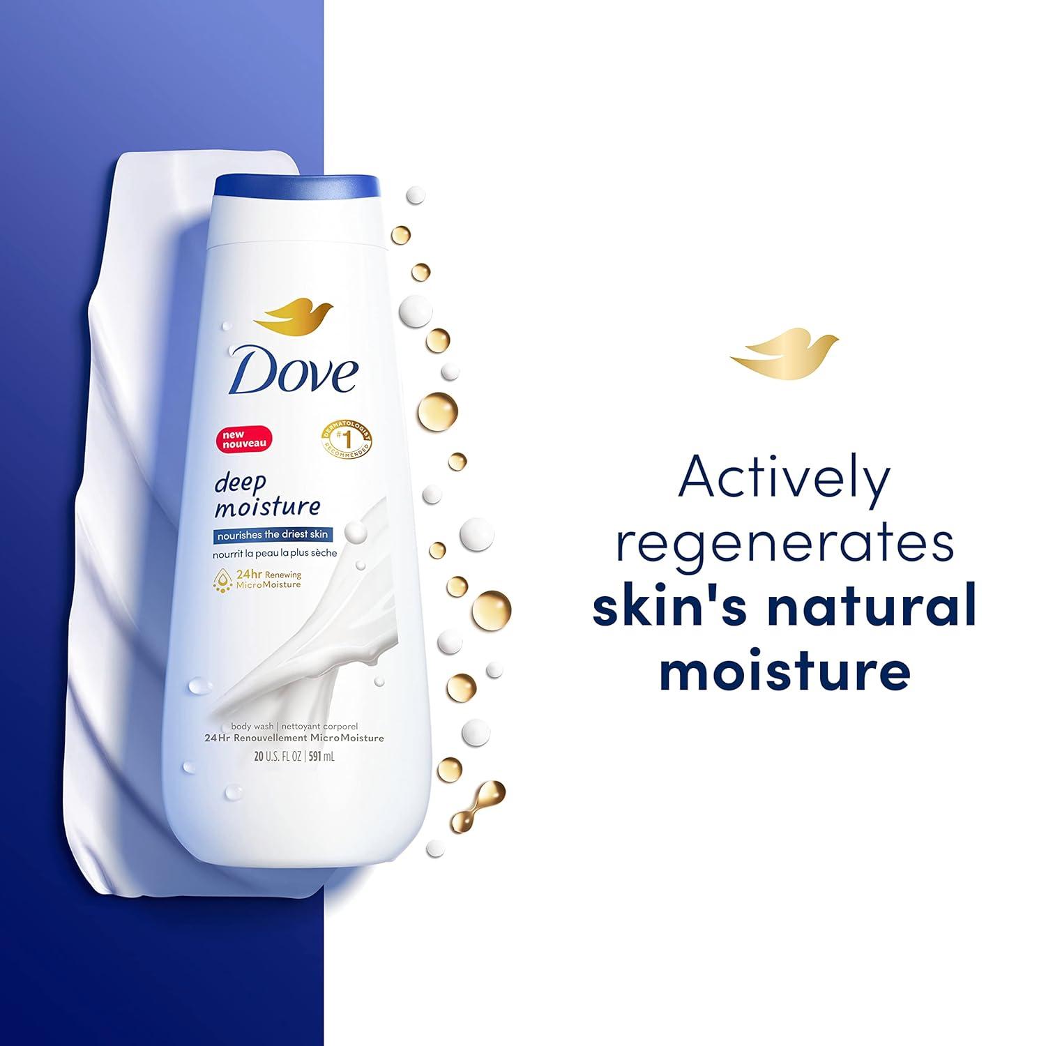 imageDove Body Wash with Pump with Skin Natural Nourishers for Instantly Soft Skin and Lasting Nourishment Deep Moisture Cleanser That Effectively Washes Away Bacteria While Nourishing Your Skin 34 oz 3 Count20 Fl Oz Pack of 2