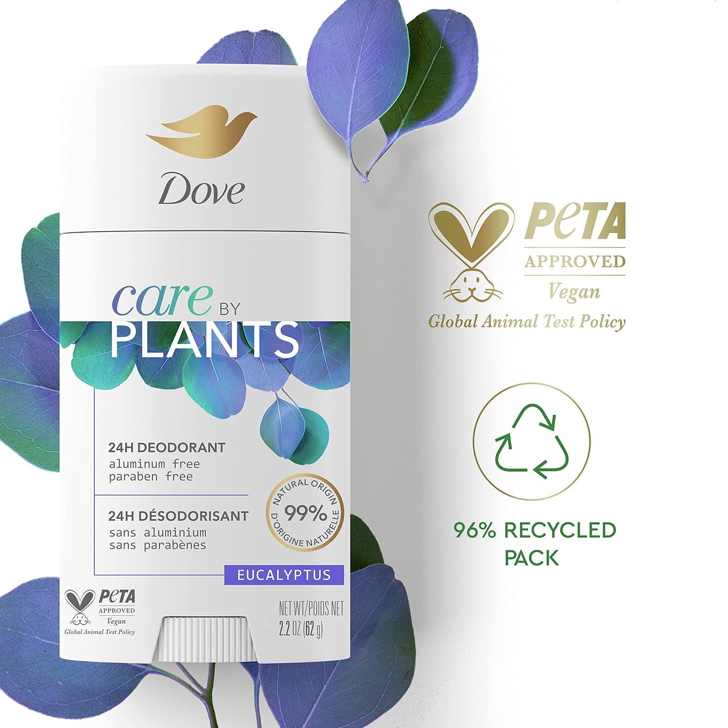 imageDove Care by Plants Deodorant Stick for underarm skin care and 24 hour deodorant protection Eucalyptus no aluminum deodorant 26 oz 3 Count26 Ounce Pack of 3