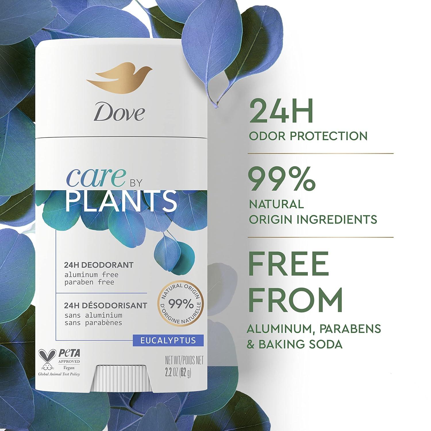 imageDove Care by Plants Deodorant Stick for underarm skin care and 24 hour deodorant protection Eucalyptus no aluminum deodorant 26 oz 3 Count26 Ounce Pack of 6