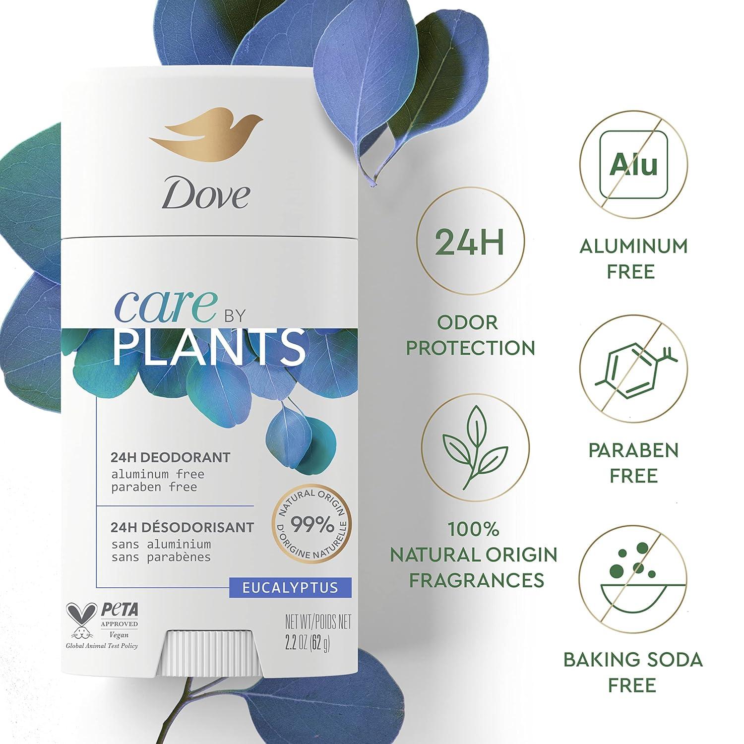 imageDove Care by Plants Deodorant Stick for underarm skin care and 24 hour deodorant protection Eucalyptus no aluminum deodorant 26 oz 3 Count26 Ounce Pack of 3