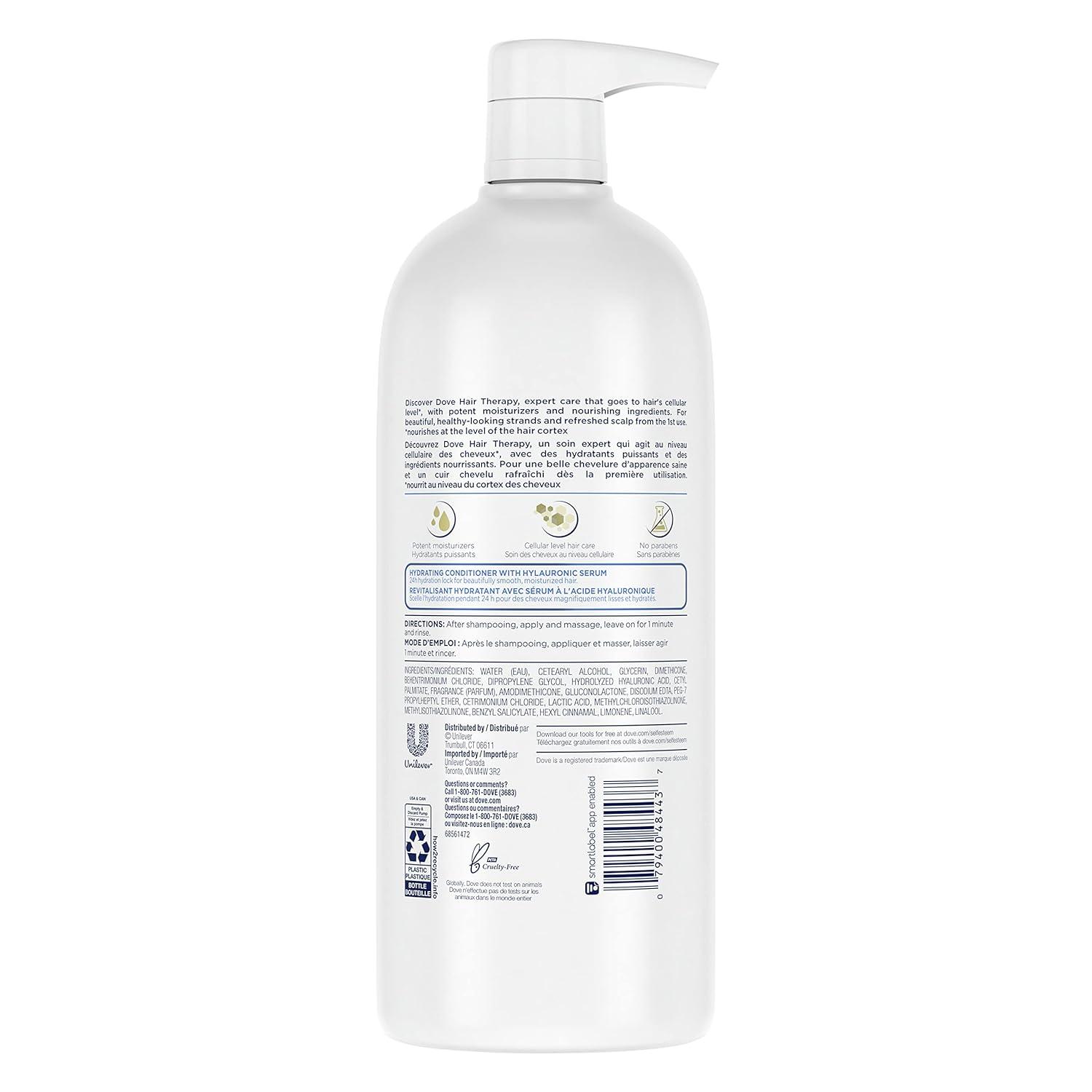 imageDove Conditioner Hydration Spa for Dry Hair Hair Conditioner with Hyaluronic Serum 338 oz