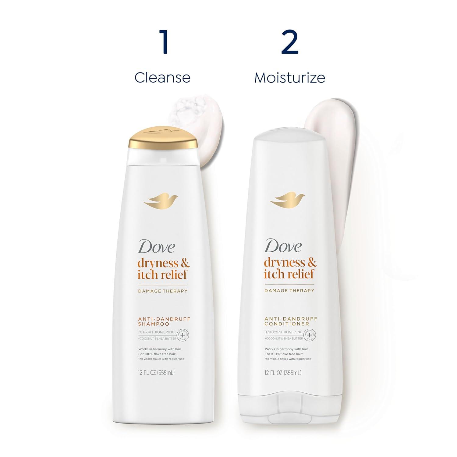 imageDove Damage Therapy Derma Conditioner Dryness Itch for Flaky Scalp with Pyrithione Zinc and Coconut Oil 12 Fl OzCoconut