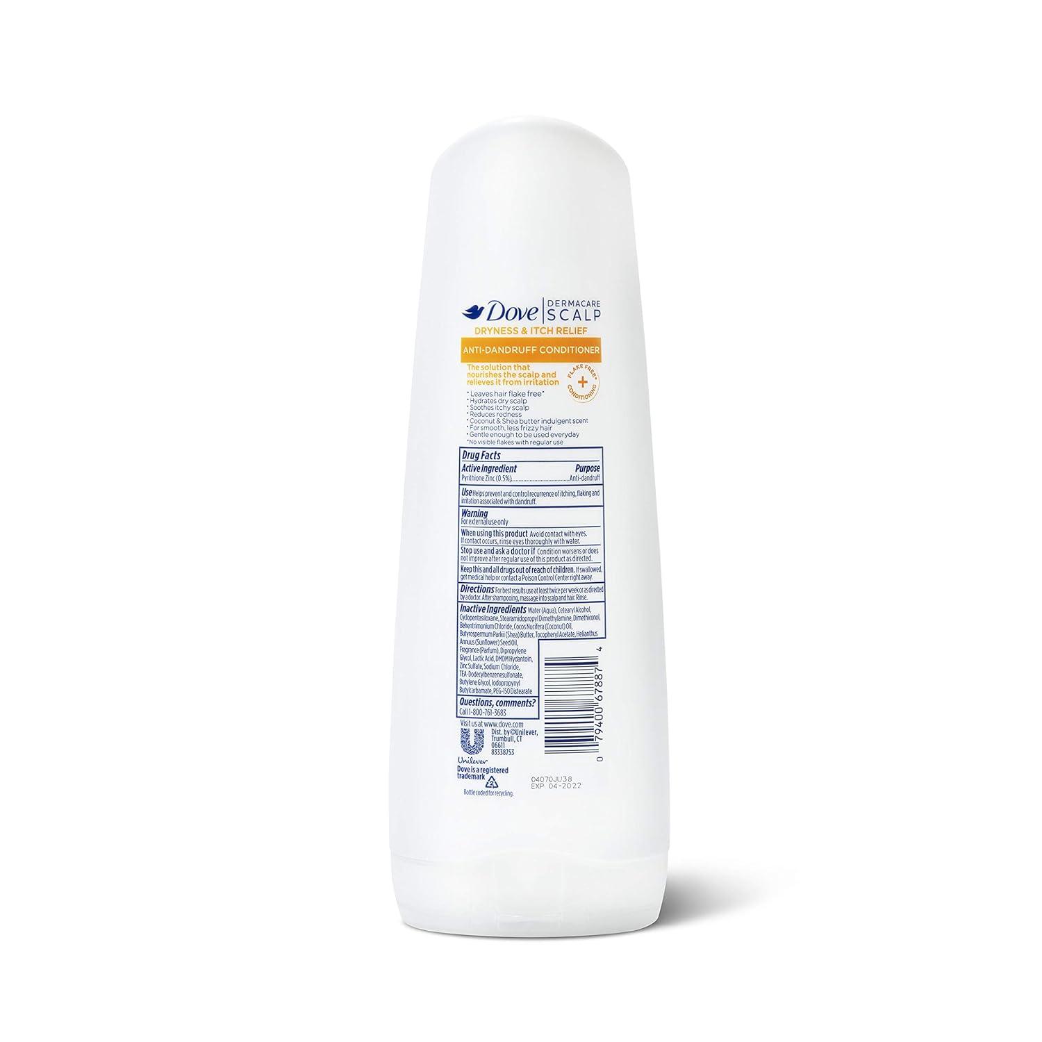 imageDove Damage Therapy Derma Conditioner Dryness Itch for Flaky Scalp with Pyrithione Zinc and Coconut Oil 12 Fl OzCoconut