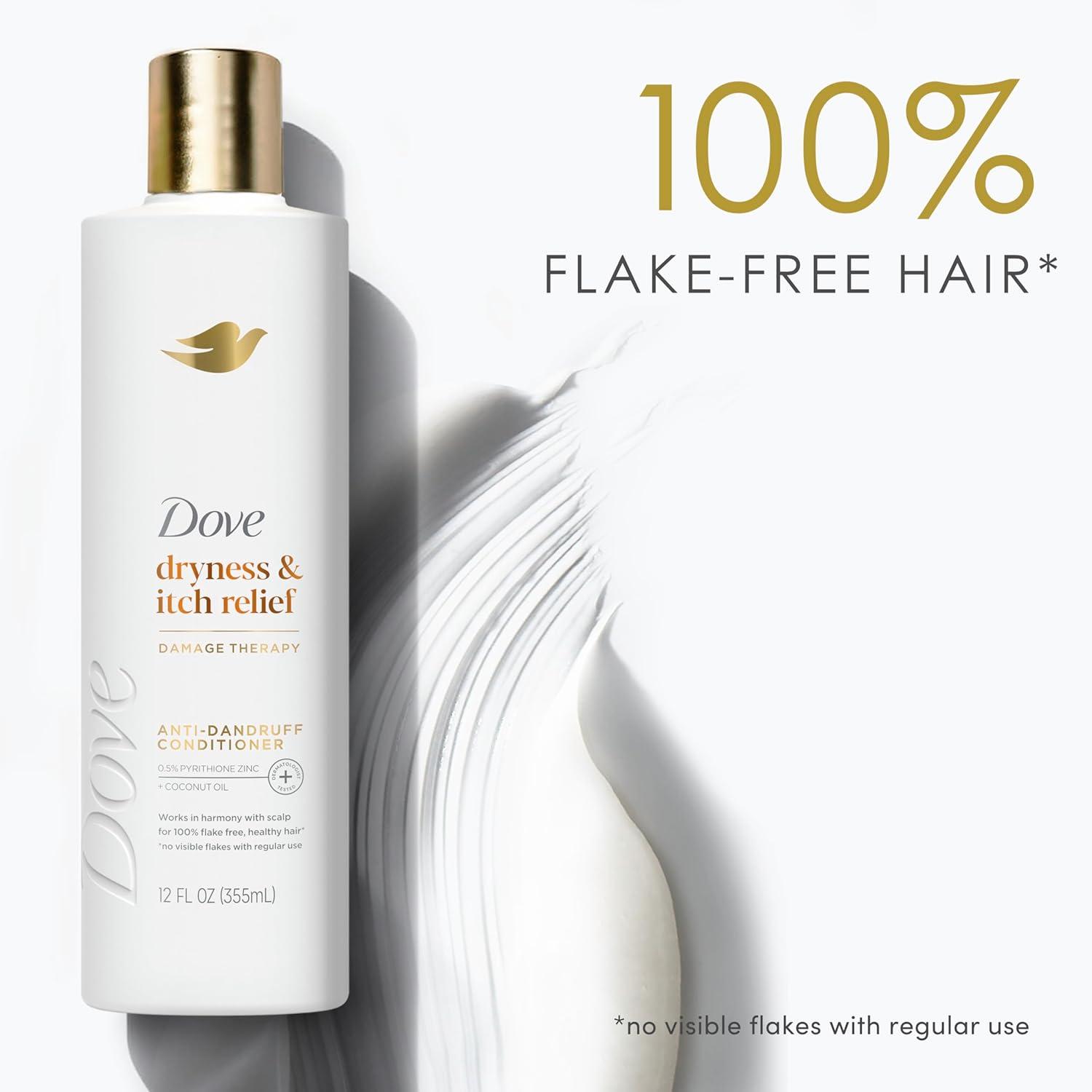 imageDove Damage Therapy Derma Conditioner Dryness Itch for Flaky Scalp with Pyrithione Zinc and Coconut Oil 12 Fl OzCoconut