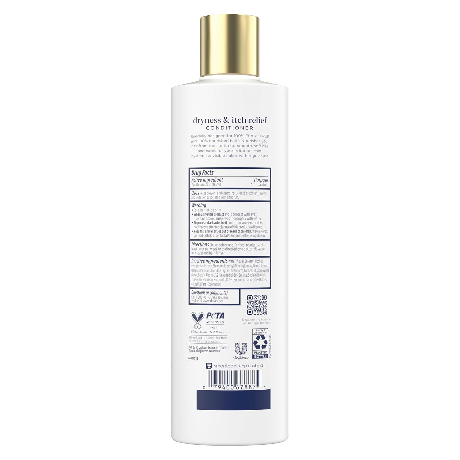 imageDove Damage Therapy Derma Conditioner Dryness Itch for Flaky Scalp with Pyrithione Zinc and Coconut Oil 12 Fl OzCoconut