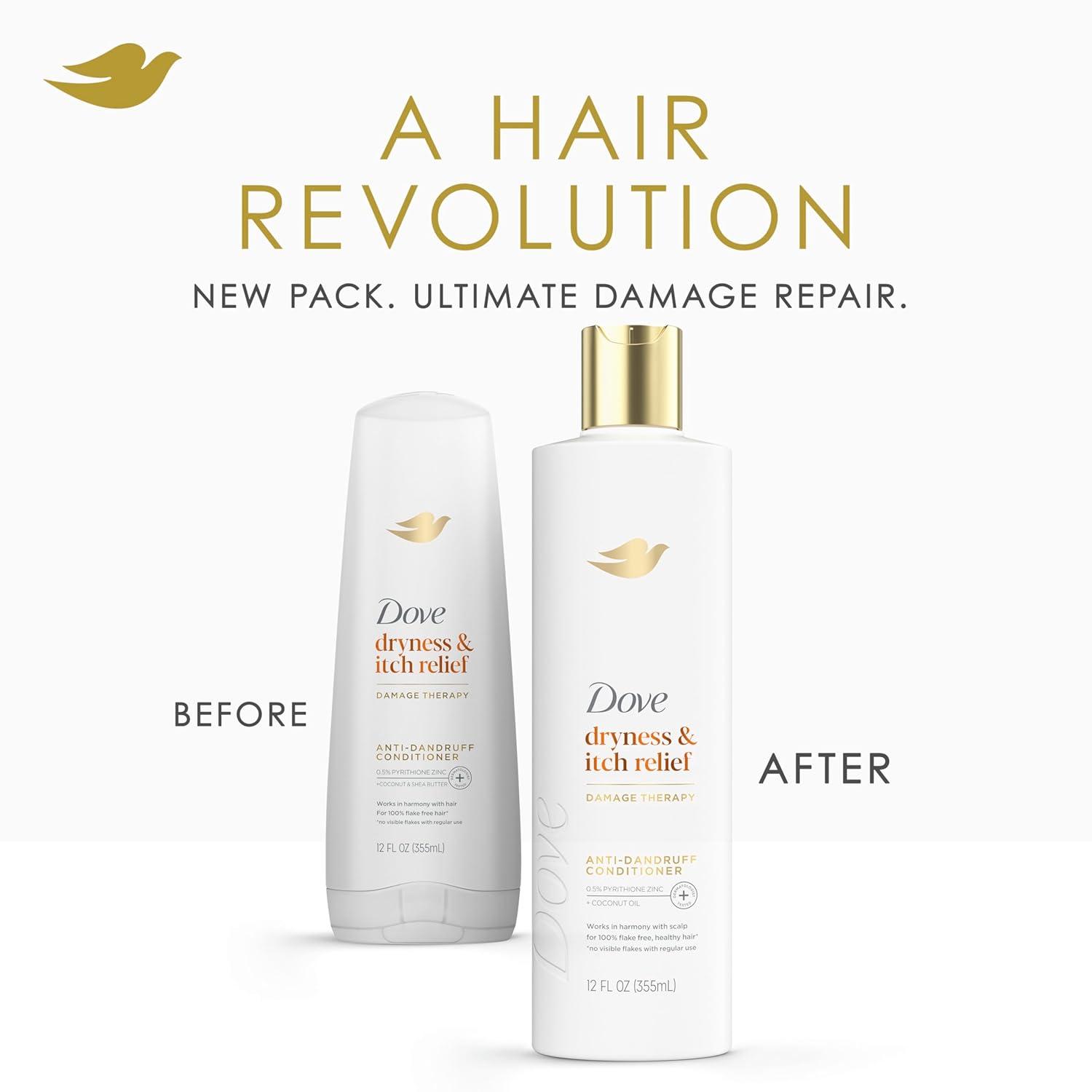 imageDove Damage Therapy Derma Conditioner Dryness Itch for Flaky Scalp with Pyrithione Zinc and Coconut Oil 12 Fl OzCoconut