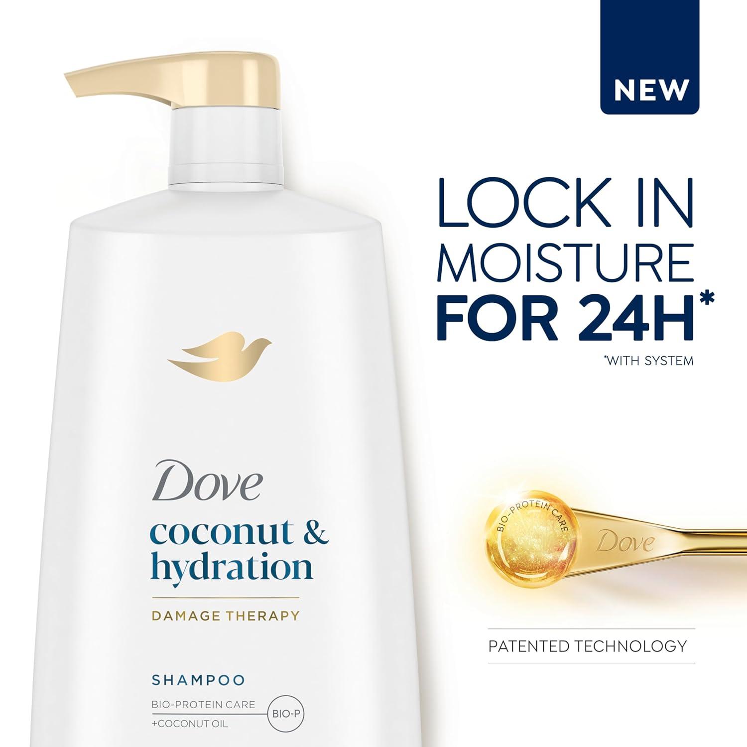 imageDove Damage Therapy Shampoo 6Pack Coconut amp Hydration 24H Hydration for Revitalizing Dry Damaged Hair 12 Oz Ea254 Fl Oz Pack of 1