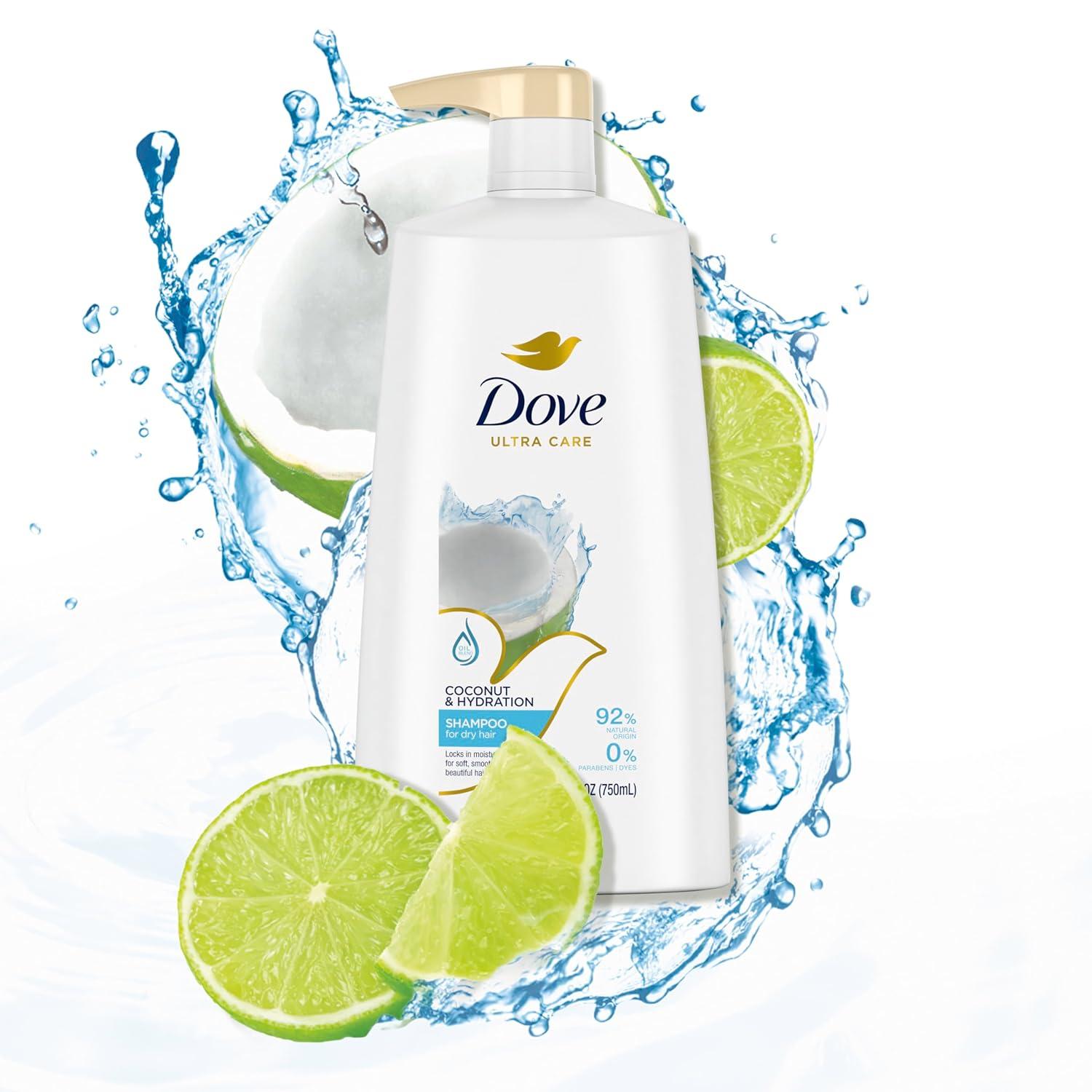 imageDove Damage Therapy Shampoo 6Pack Coconut amp Hydration 24H Hydration for Revitalizing Dry Damaged Hair 12 Oz Ea254 Fl Oz Pack of 2