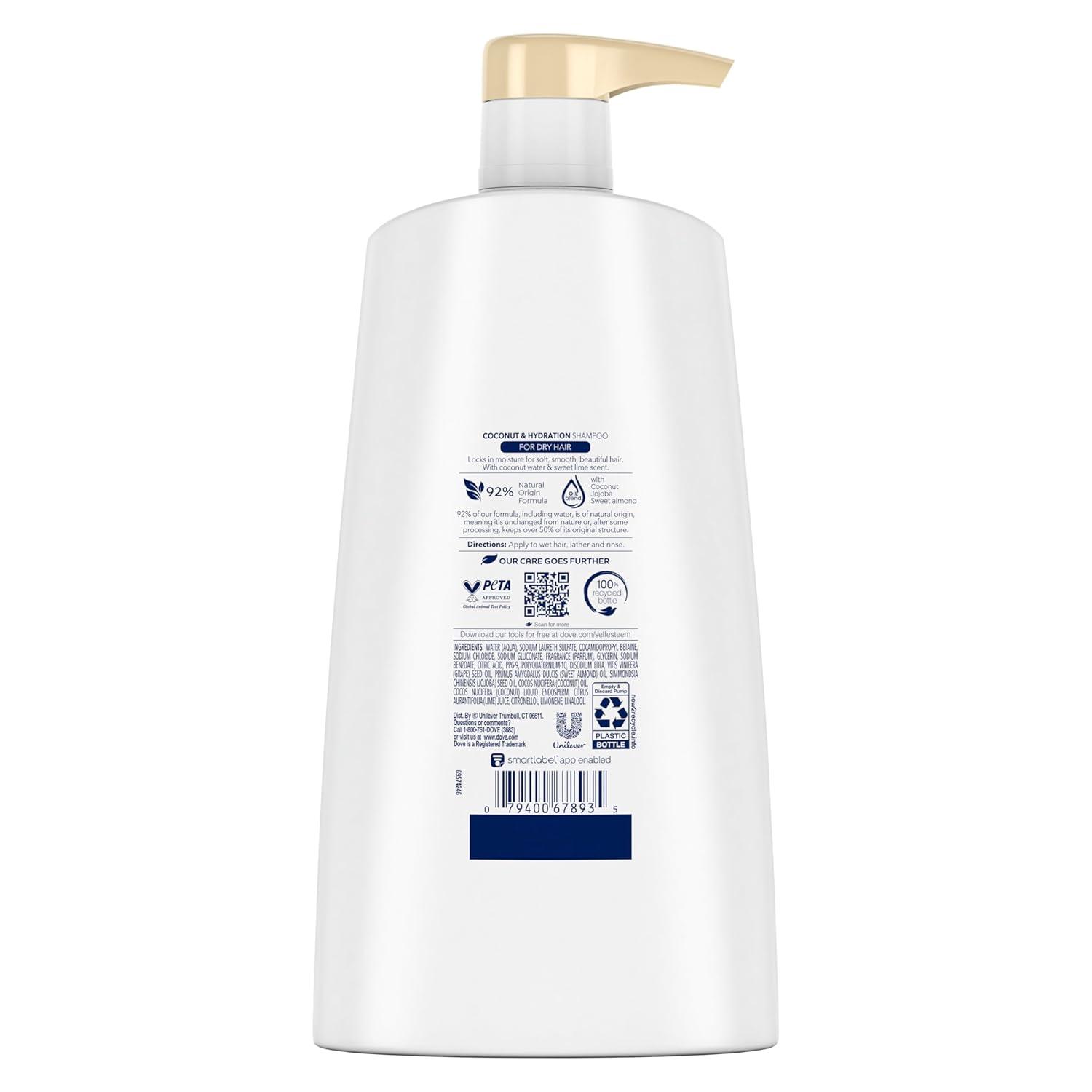 imageDove Damage Therapy Shampoo 6Pack Coconut amp Hydration 24H Hydration for Revitalizing Dry Damaged Hair 12 Oz Ea254 Fl Oz Pack of 2