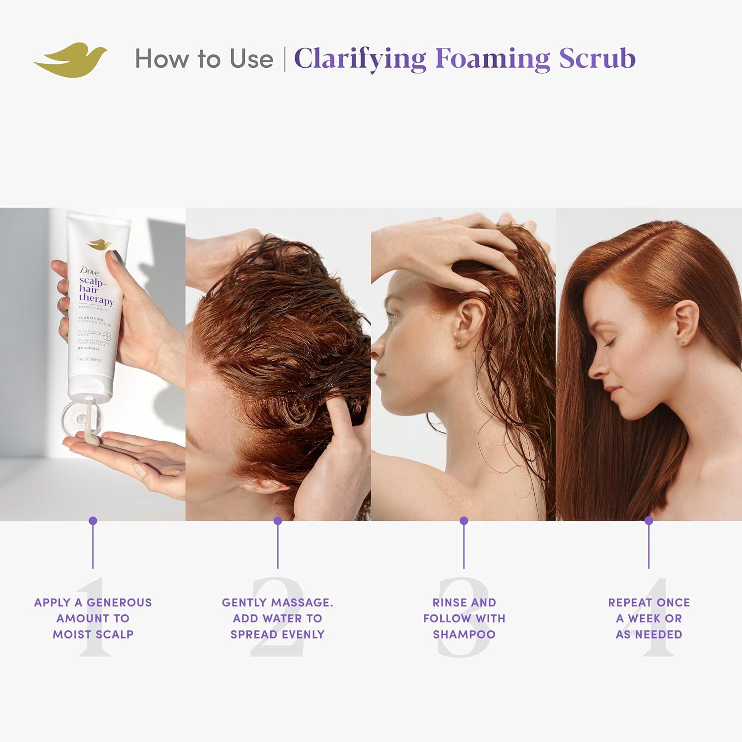 imageDove Density Boost Clarifying Foaming Scrub Scalp Hair Therapy for gentle scalp exfoliation with Vitamin B3 Zinc and 0 sulfates 9 ozScalp Hair Therapy