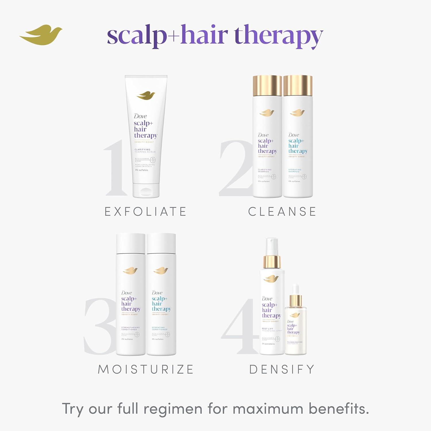 imageDove Density Boost Hydrating Shampoo Scalp Hair Therapy for Gentle Cleansing with Vitamin B3 Zinc and 0 sulfates 925 oz925 Fl Oz Pack of 1