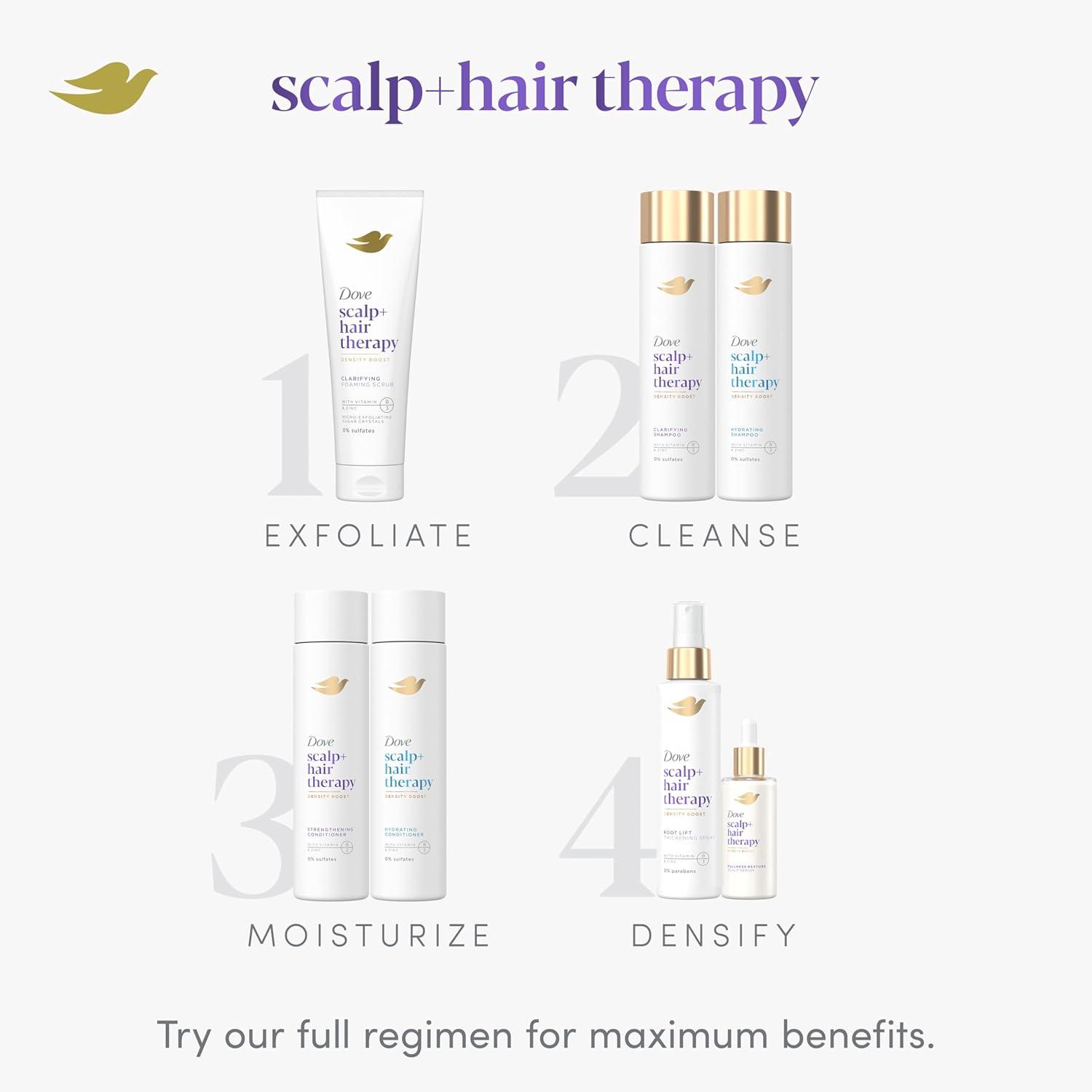 imageDove Density Boost Hydrating Shampoo Scalp Hair Therapy for Gentle Cleansing with Vitamin B3 Zinc and 0 sulfates 925 oz925 Fl Oz Pack of 1