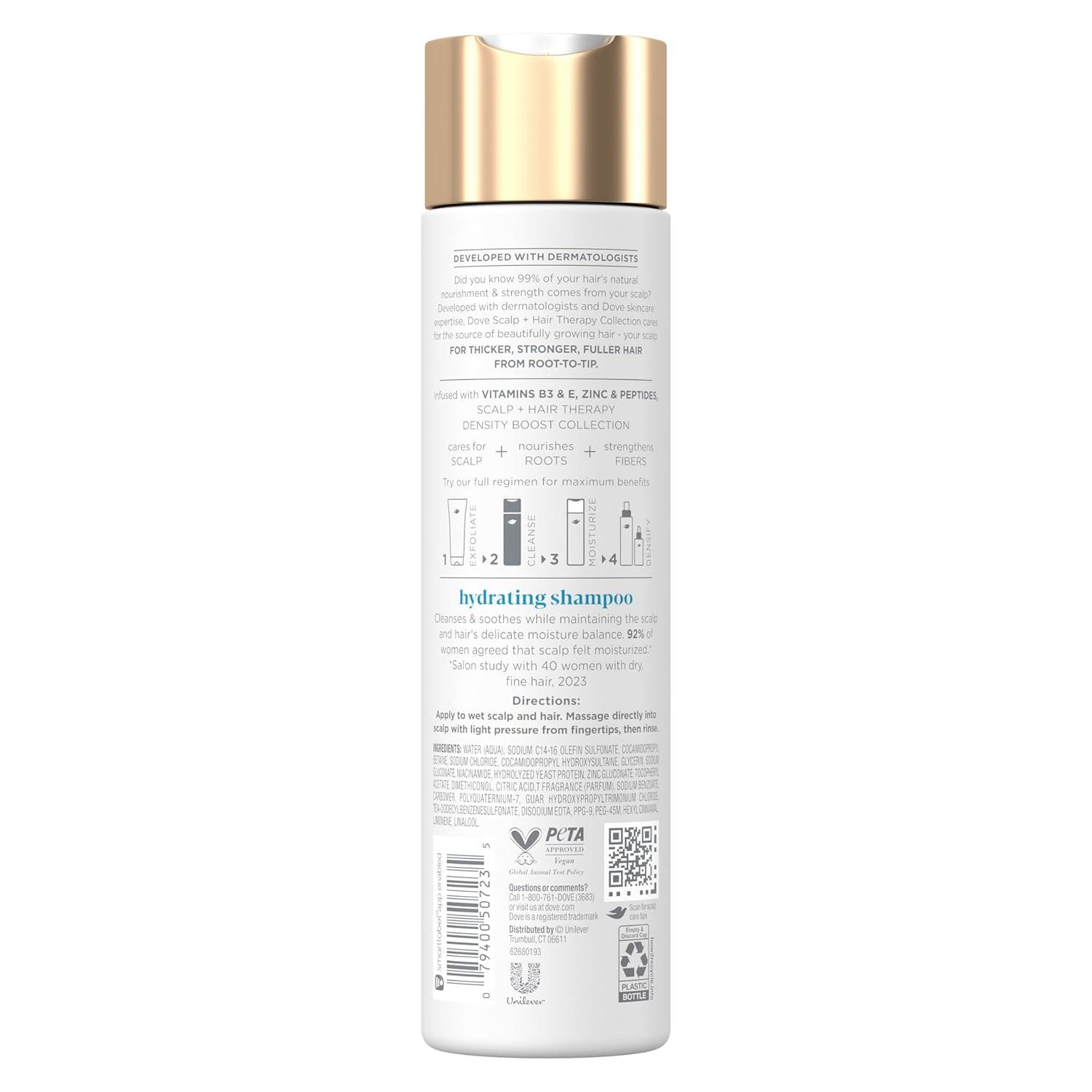 imageDove Density Boost Hydrating Shampoo Scalp Hair Therapy for Gentle Cleansing with Vitamin B3 Zinc and 0 sulfates 925 oz925 Fl Oz Pack of 1