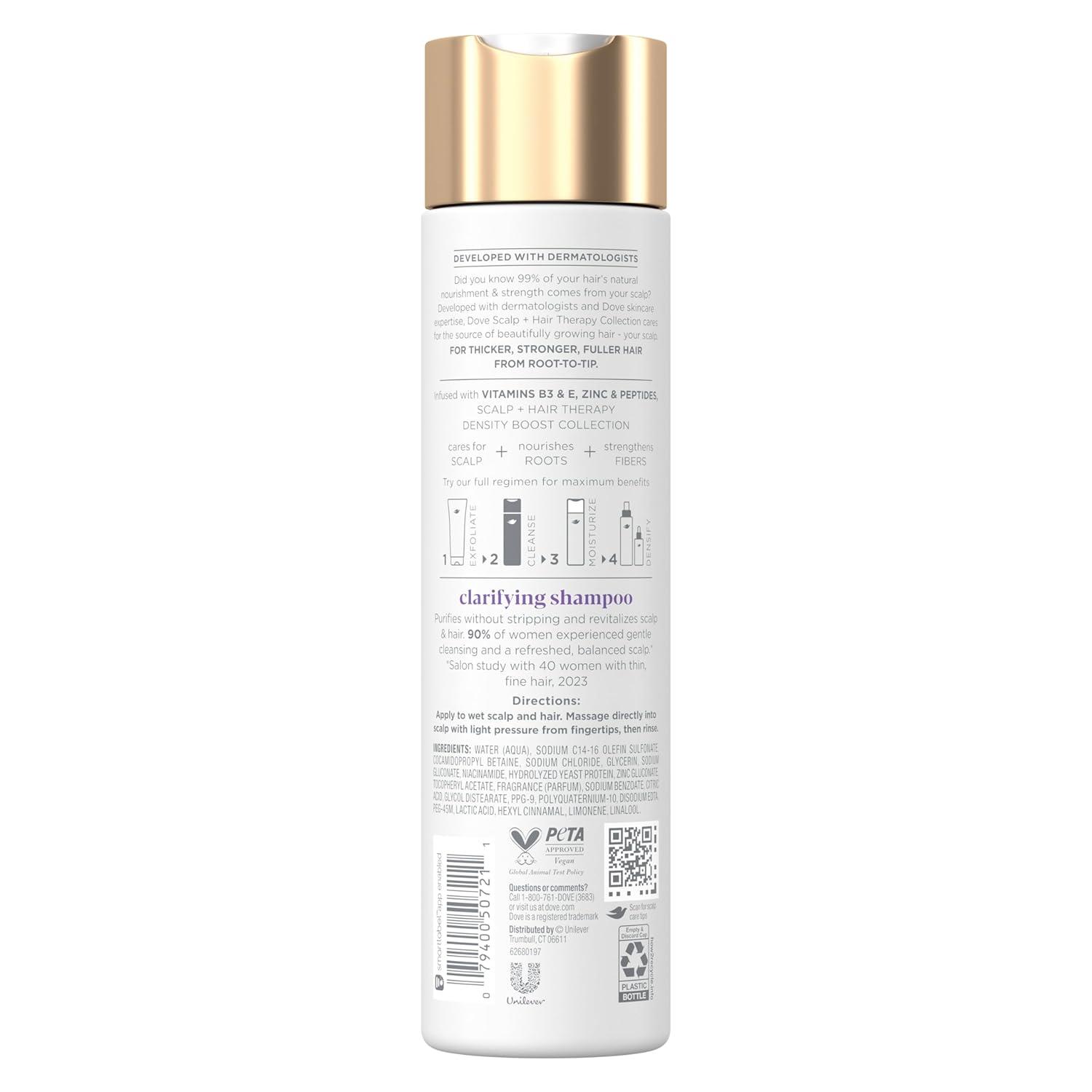 imageDove Density Boost Hydrating Shampoo Scalp Hair Therapy for Gentle Cleansing with Vitamin B3 Zinc and 0 sulfates 925 oz925 Fl Oz Pack of 1