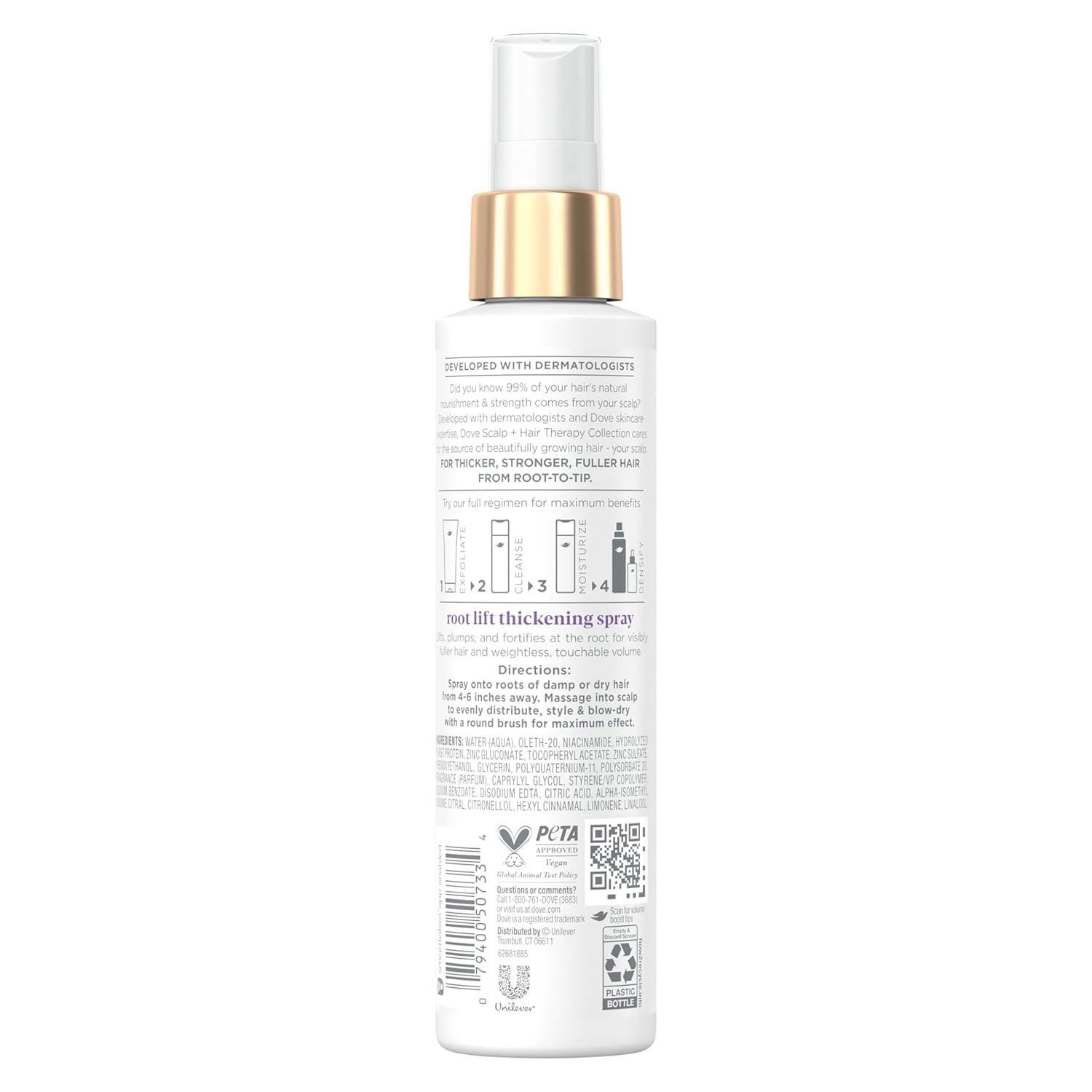 imageDove Density Boost Root Lift Thickening Spray for Fuller Hair and Scalp Therapy with Vitamin B3 Zinc and 0 sulfates 5 oz5 Fl Oz Pack of 2