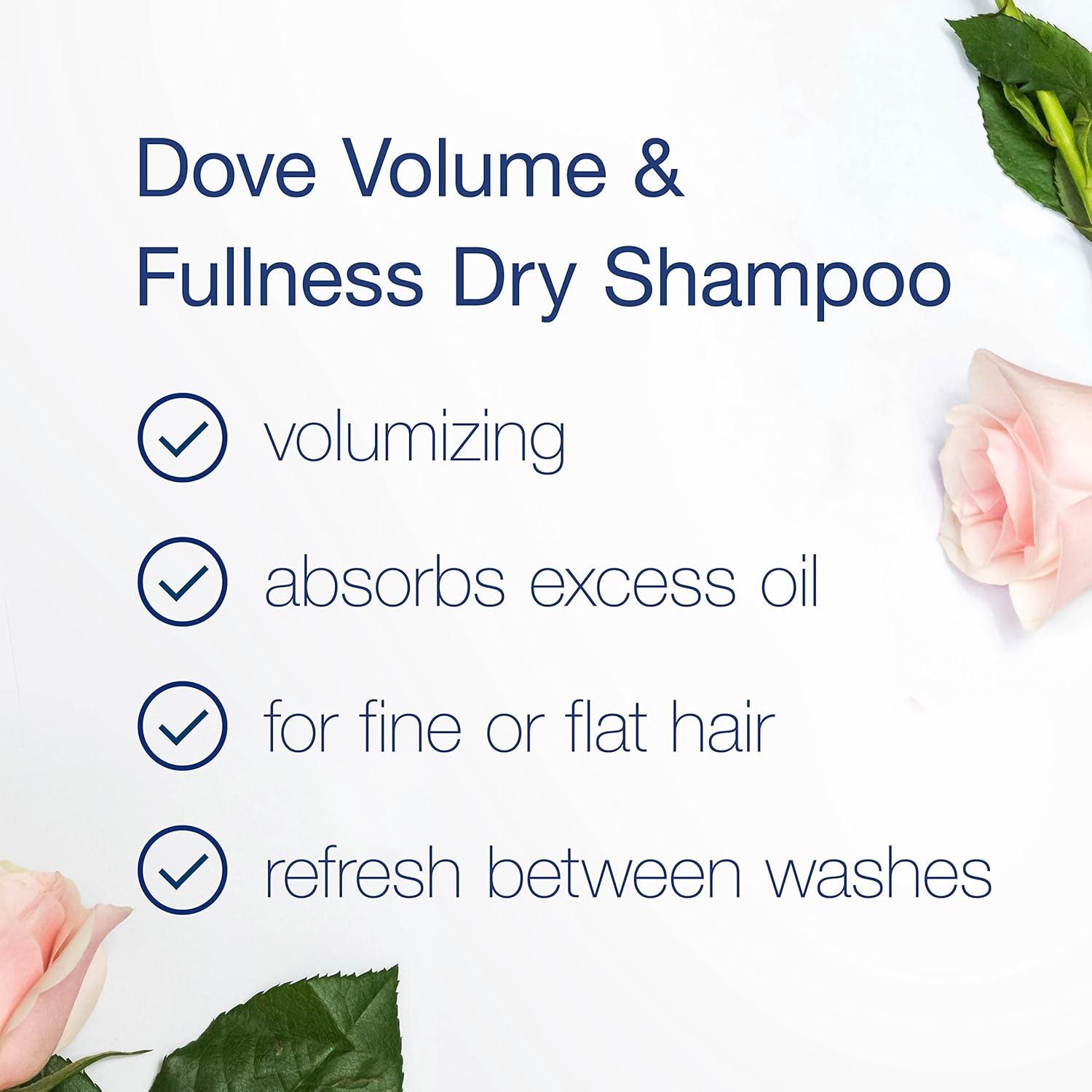 imageDove Dry Shampoo Volume and Fullness 3 Count Hair Treatment for Oily Hair Cleansing Hair Volumizer 5 oz