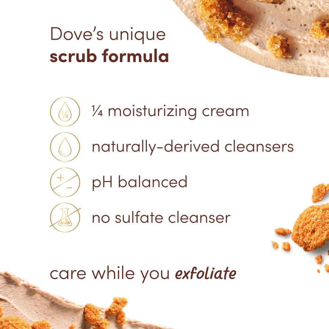 imageDove Exfoliating Body Polish Body Scrub Crushed Almond and Mango Butter 4 Count Exfoliating Scrub for Dry Skin Gently Exfoliates to Reveal Healthy Skin 105 ozBrown Sugar and Coconut Butter