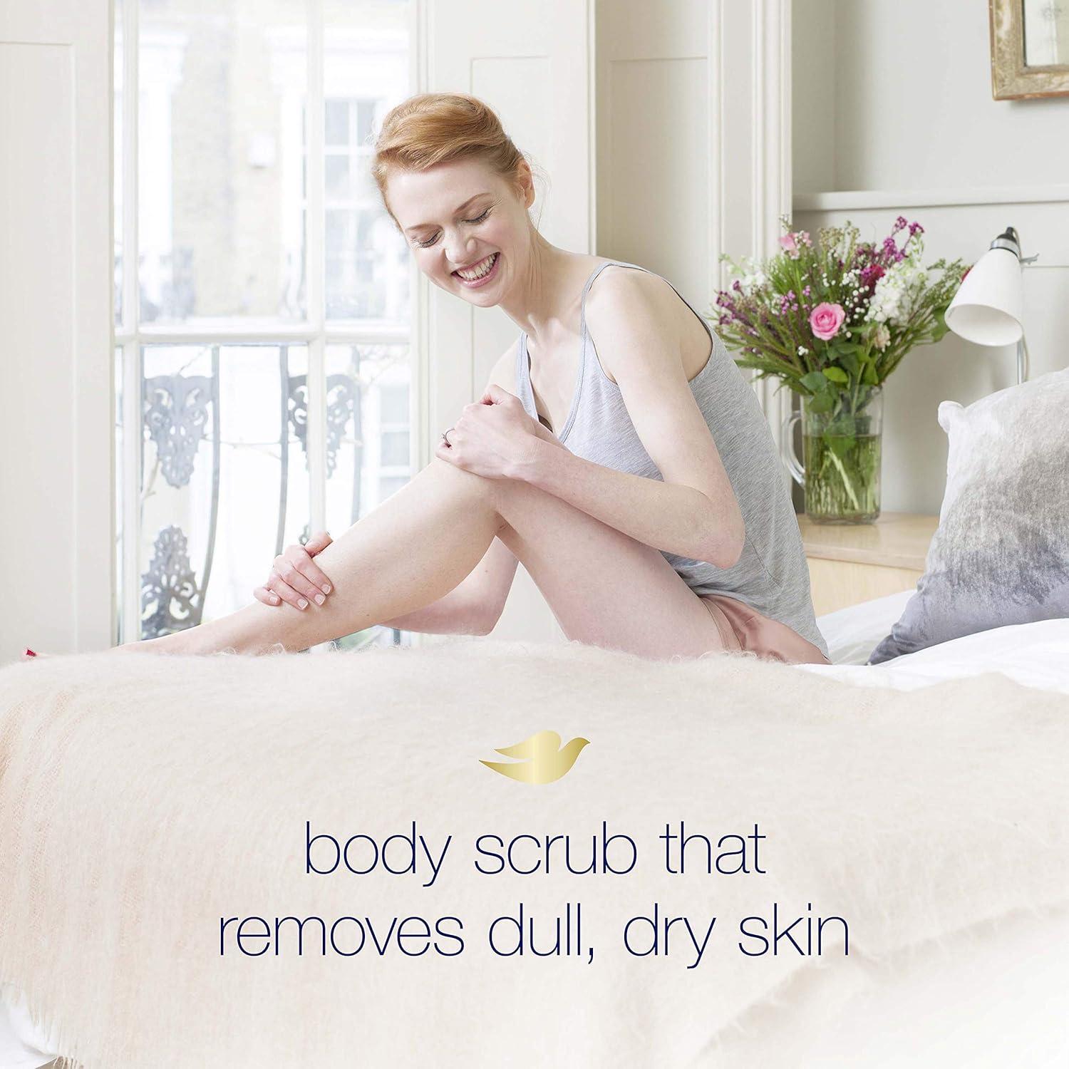 imageDove Exfoliating Body Polish Body Scrub Crushed Almond and Mango Butter 4 Count Exfoliating Scrub for Dry Skin Gently Exfoliates to Reveal Healthy Skin 105 ozPomegranate