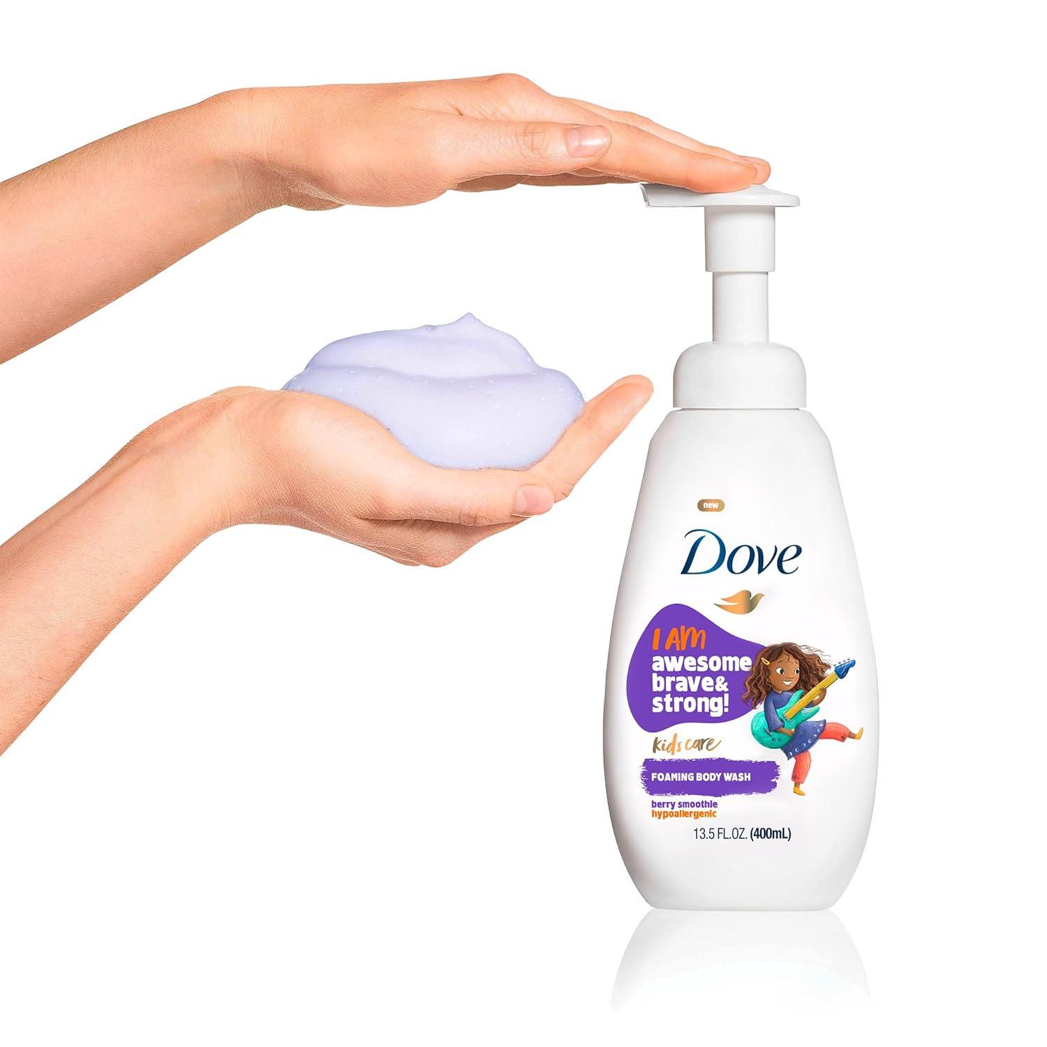 imageDove Foaming Body Wash For Kids 4 Count Berry Smoothie Hypoallergenic Skin Care 135 ozBlueberry