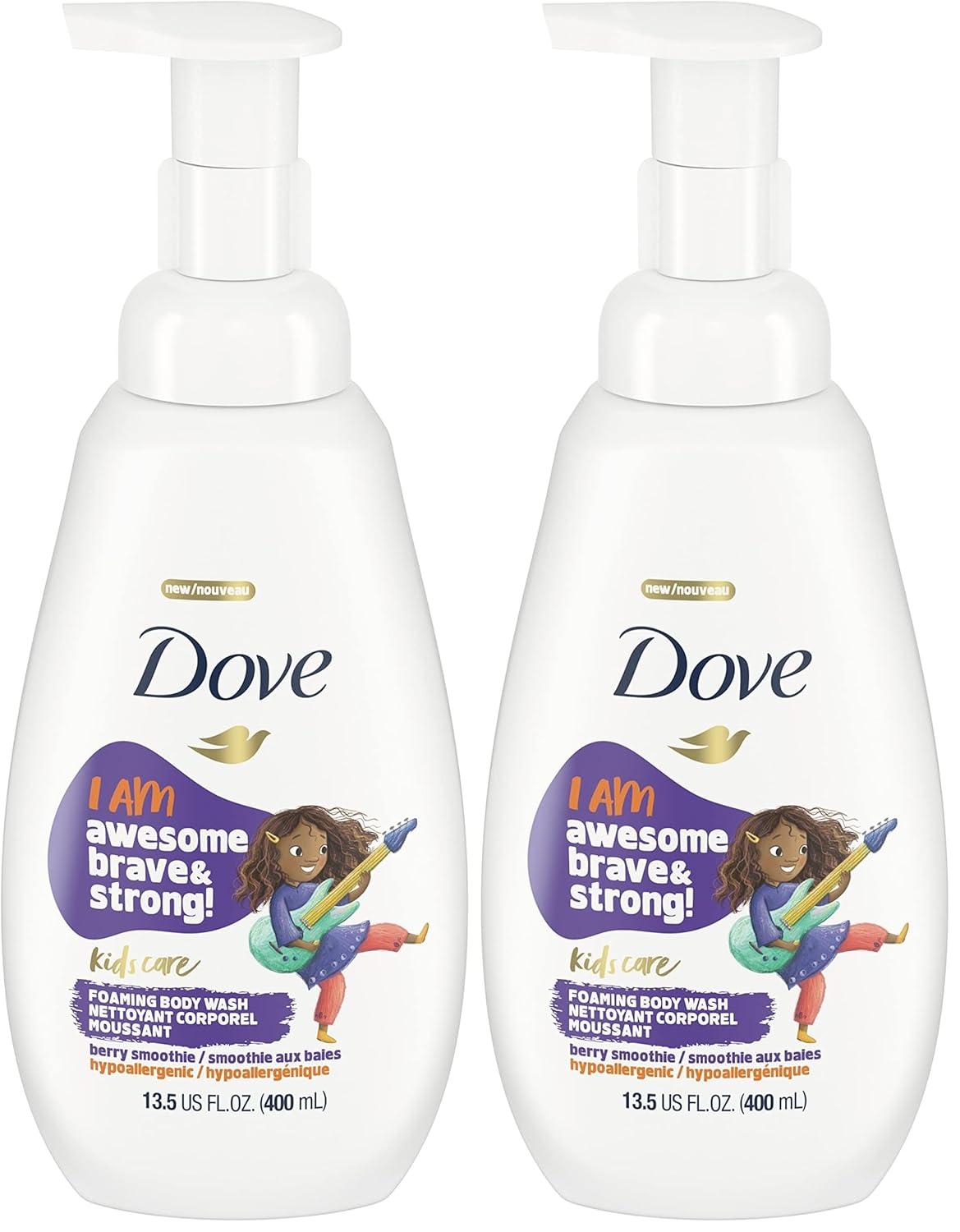 imageDove Foaming Body Wash For Kids 4 Count Berry Smoothie Hypoallergenic Skin Care 135 ozBlueberry