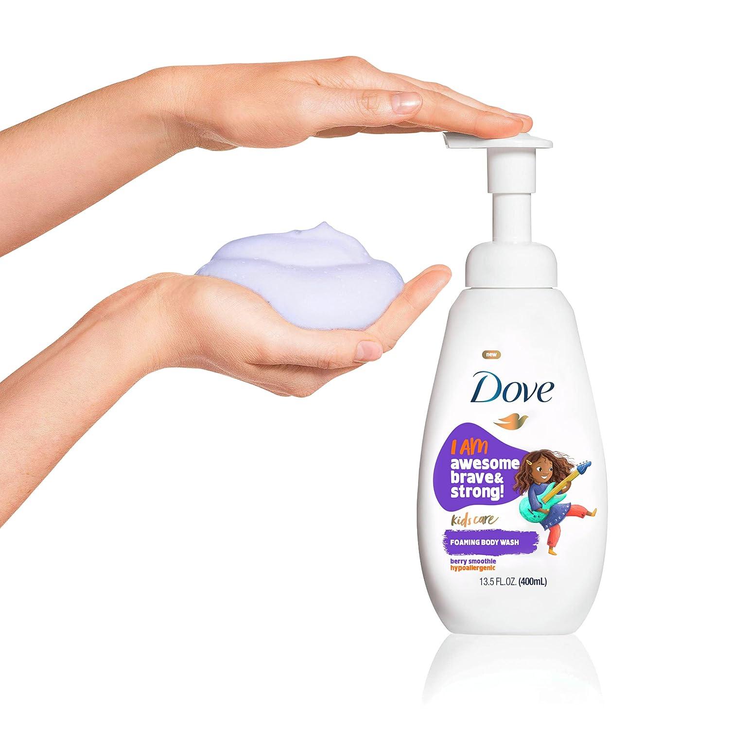 imageDove Foaming Body Wash For Kids 4 Count Berry Smoothie Hypoallergenic Skin Care 135 ozBlueberry