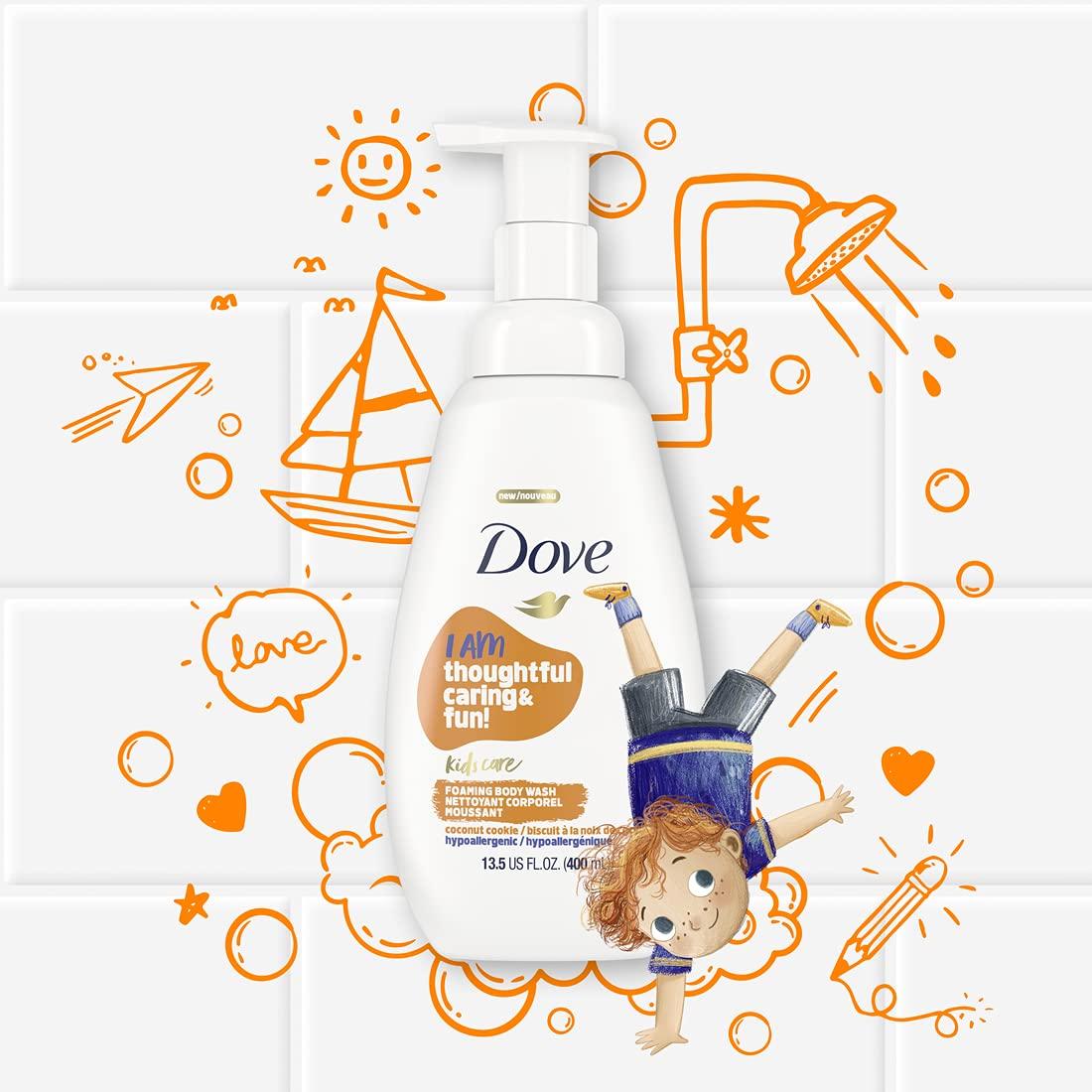 imageDove Foaming Body Wash For Kids 4 Count Berry Smoothie Hypoallergenic Skin Care 135 ozCoconut Cookie