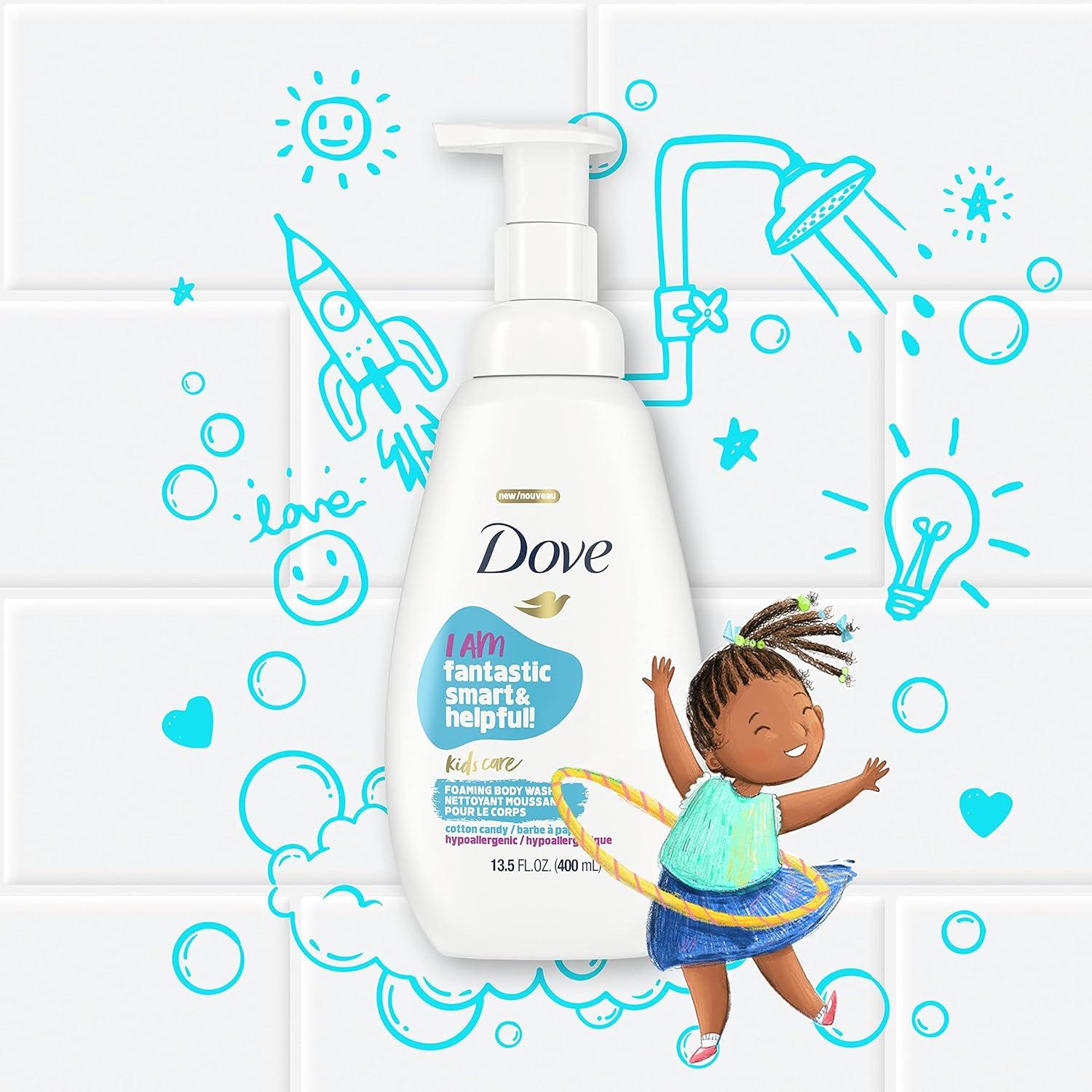 imageDove Foaming Body Wash For Kids 4 Count Berry Smoothie Hypoallergenic Skin Care 135 ozCotton Candy