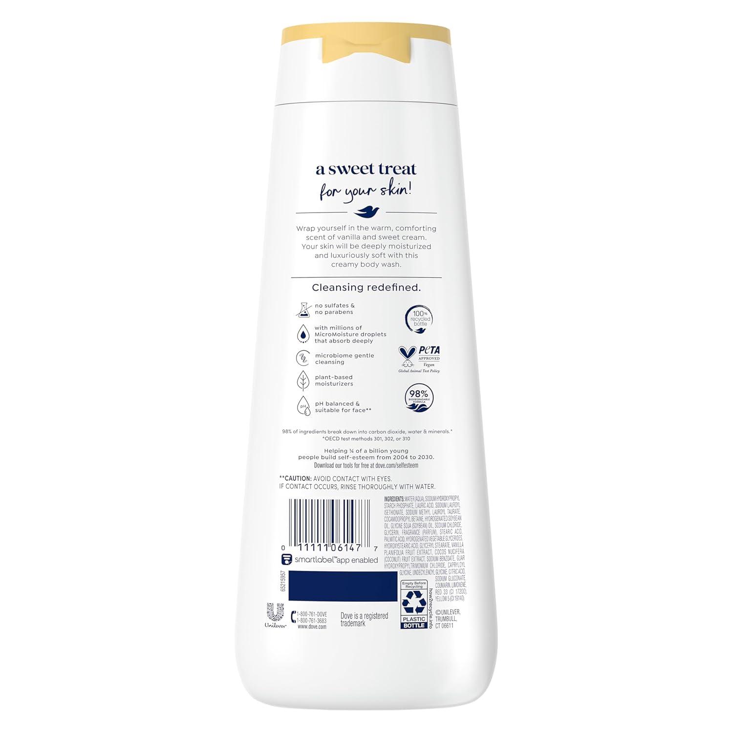 imageDove Indulge Body Wash Warm Vanilla Sweet Cream for Hydrated amp Soft Skin 20 FO