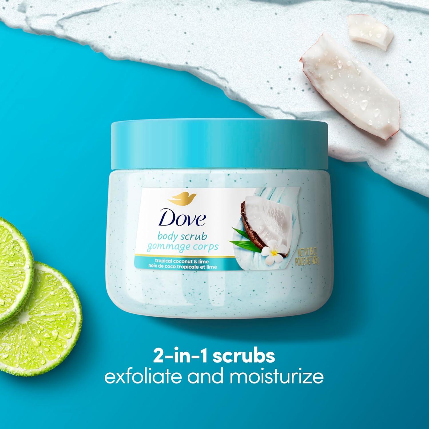 imageDove Moisturizing Body Scrub Coconut amp Lime pHBalanced Whipped Texture SkinRenewing Exfoliator 15 oz