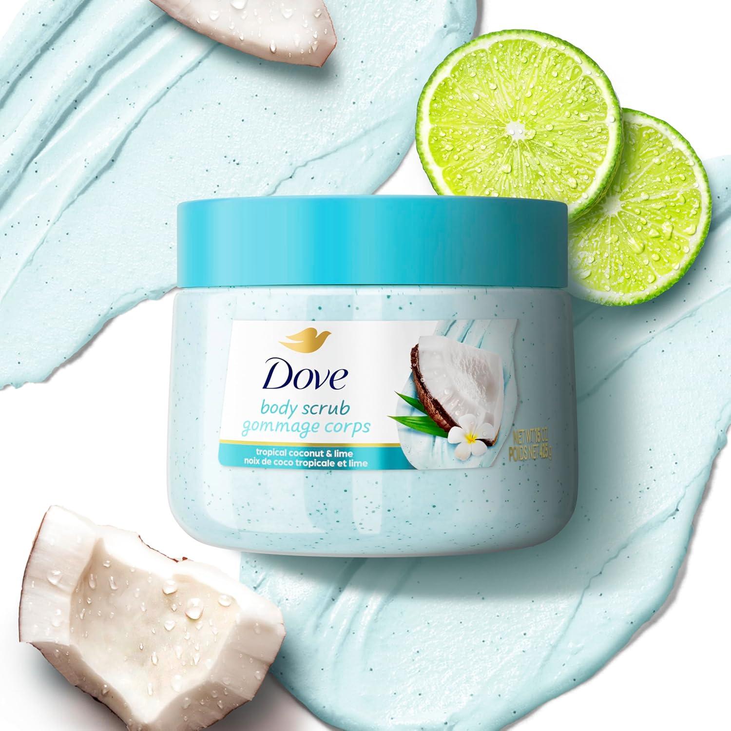 imageDove Moisturizing Body Scrub Coconut amp Lime pHBalanced Whipped Texture SkinRenewing Exfoliator 15 oz