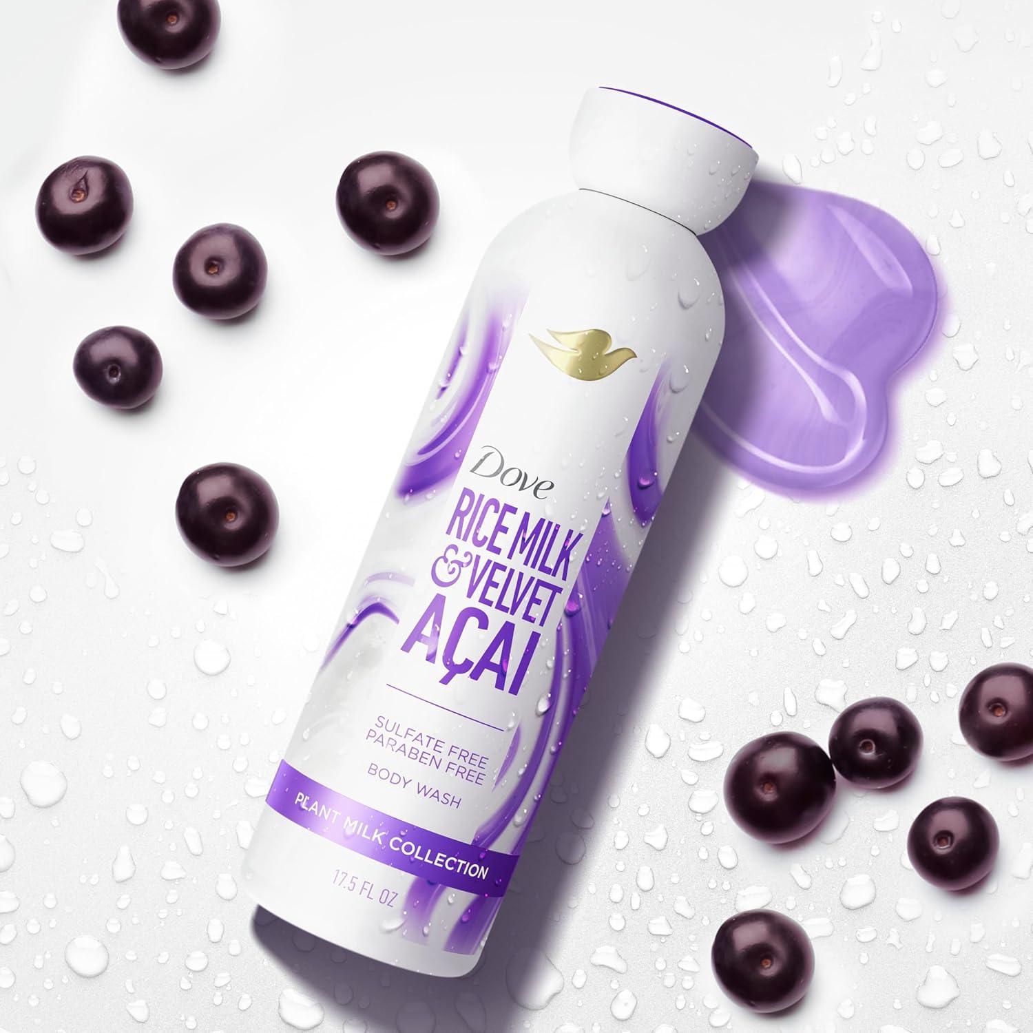 imageDove Plant Milk Cleansing Body Wash Acai amp Rice Milk For Women For Moisturized Skin 175 fl oz