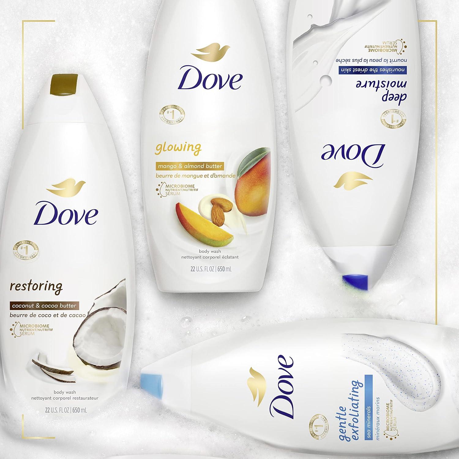 imageDove Purely Pampering Body Wash for Dry Skin Coconut Butter and Cocoa Butter Effectively Washes Away Bacteria While Nourishing Your Skin 22 oz 4 count22 Fl Oz Pack of 4
