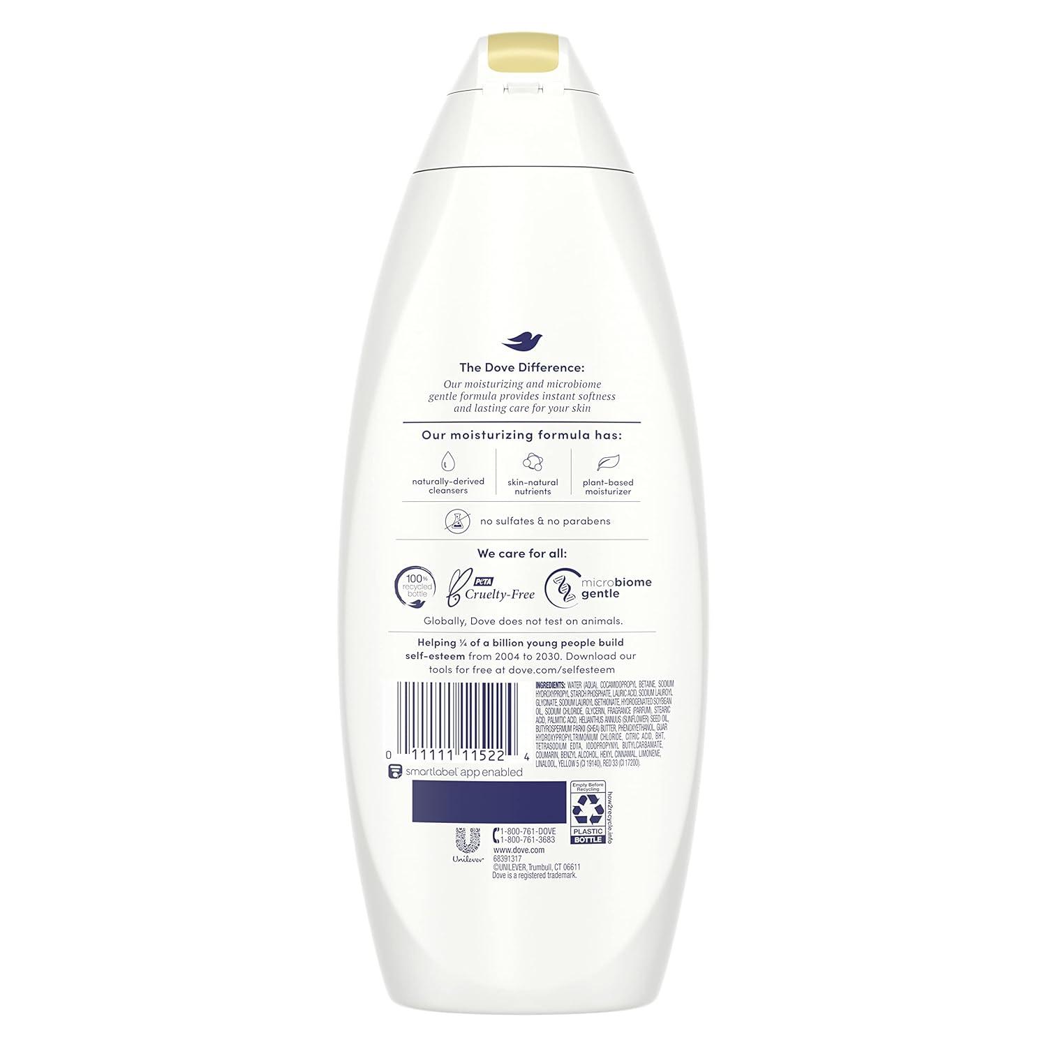 imageDove Purely Pampering Body Wash for Dry Skin Shea Butter with Warm Vanilla Effectively Washes Away Bacteria While Nourishing Your Skin 22 Fl Oz Pack of 4Shea Butter and Warm Vanilla