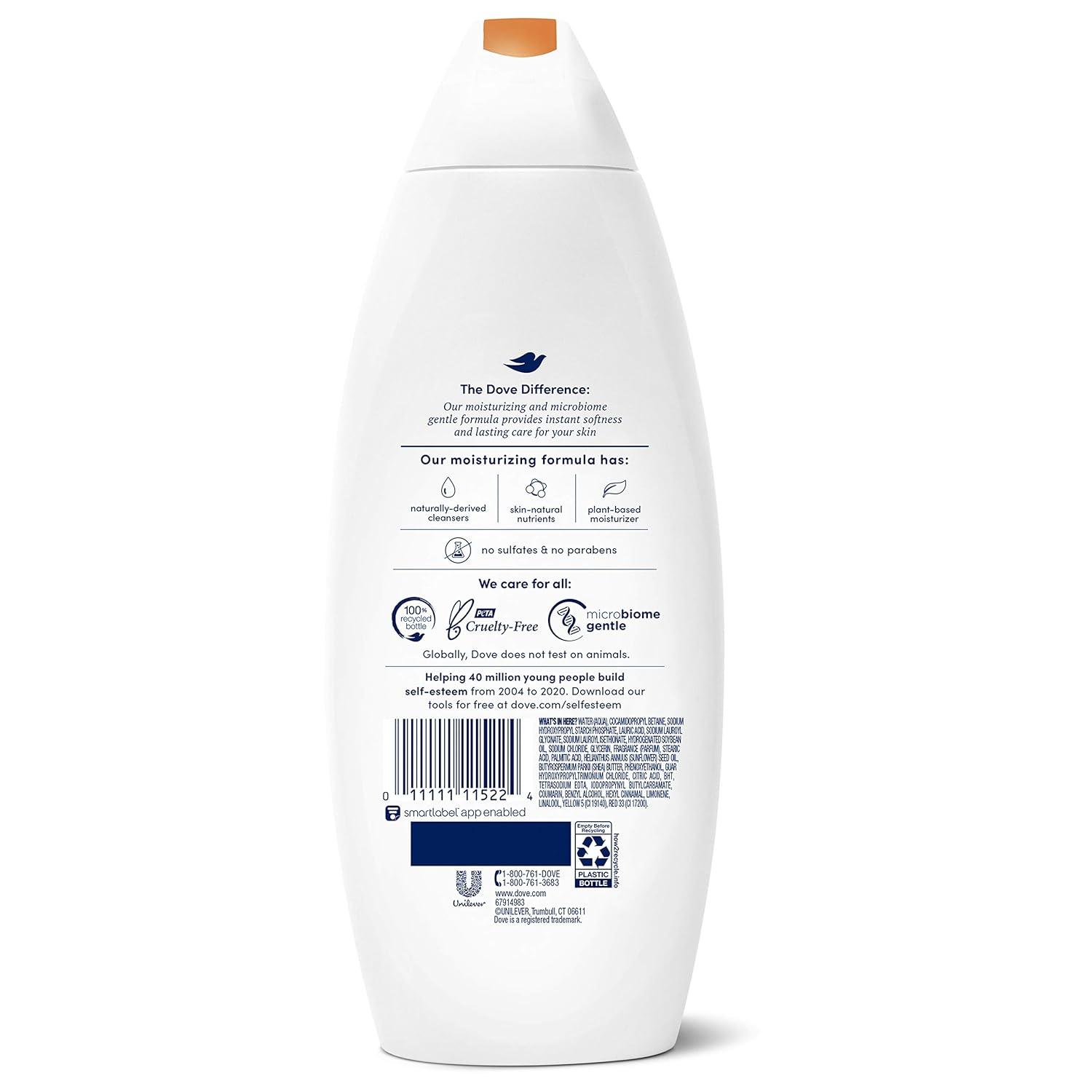 imageDove Purely Pampering Body Wash for Dry Skin Shea Butter with Warm Vanilla Effectively Washes Away Bacteria While Nourishing Your Skin 22 Fl Oz Pack of 4Shea Butter and Warm Vanilla