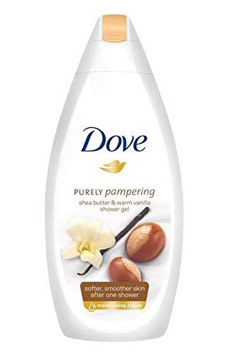 imageDove Purely Pampering Body Wash for Dry Skin Shea Butter with Warm Vanilla Effectively Washes Away Bacteria While Nourishing Your Skin 22 Fl Oz Pack of 4Shea Butter and Warm Vanilla