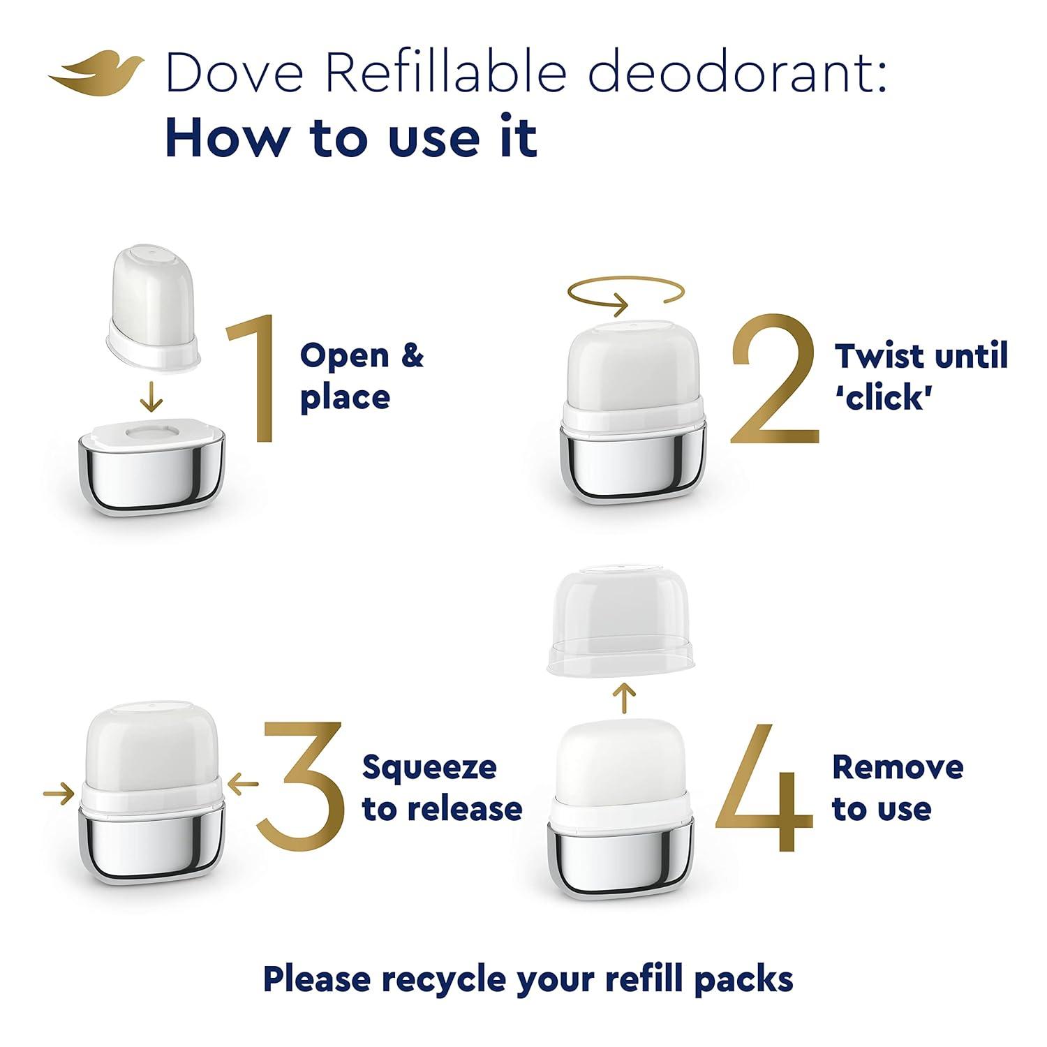imageDove Refillable Deodorant Starter Kit Deodorant For Women Coconut amp Pink Jasmine 0 Aluminum 113 ozCool